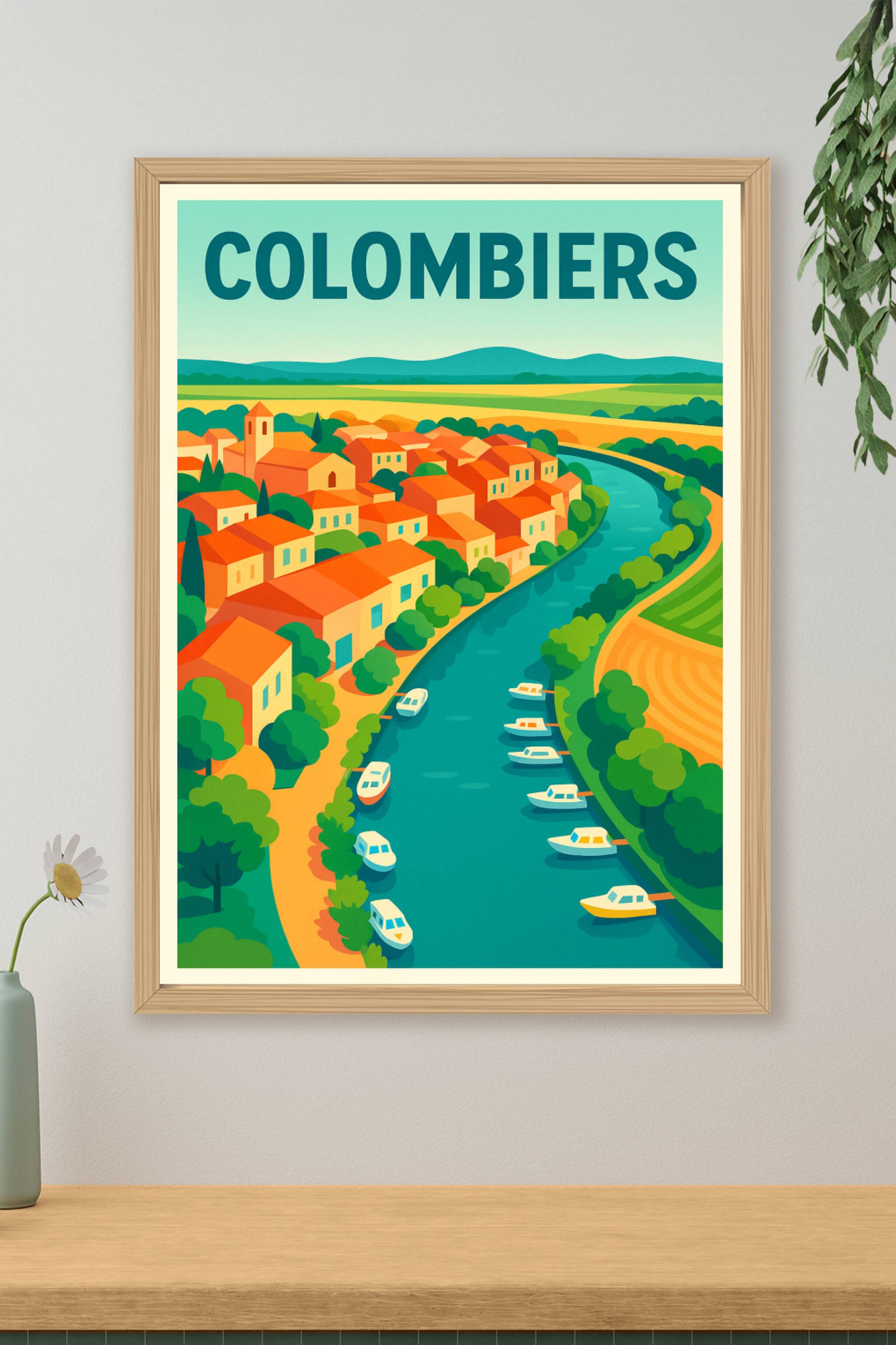 Affiche de Colombiers - Charme et douceur au fil de l'eau