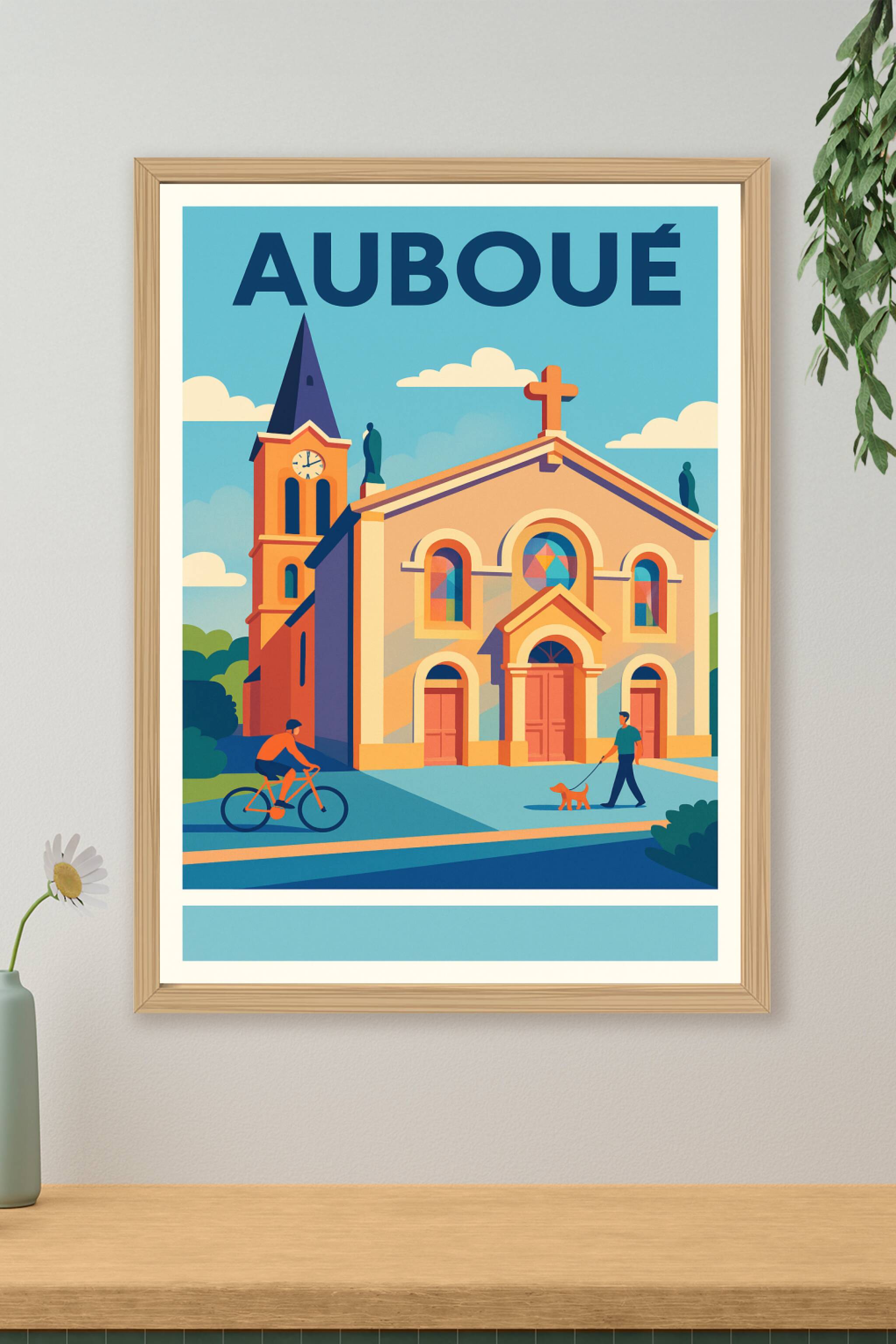 Affiche de Auboué - L'église au cœur d'une vie paisible