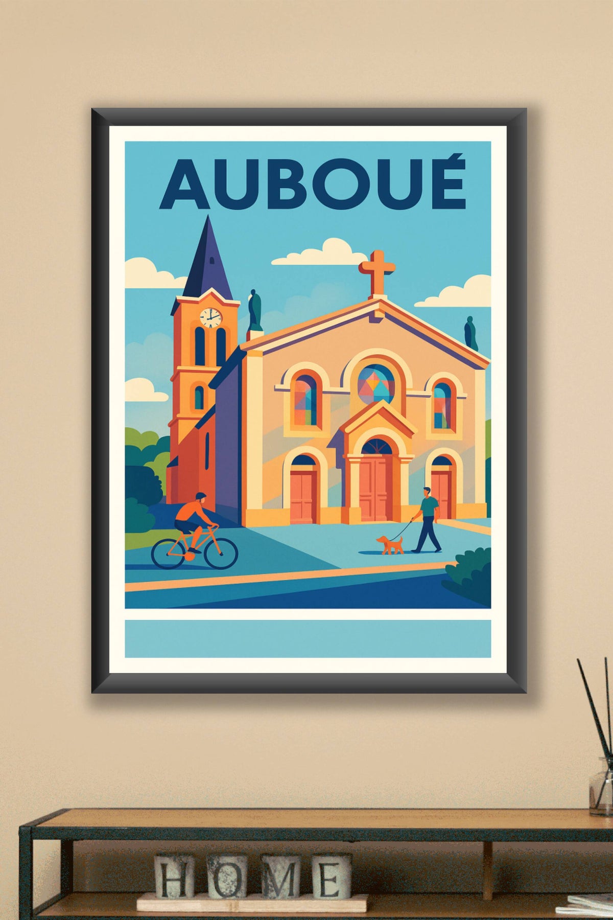 Affiche de Auboué - L'église au cœur d'une vie paisible