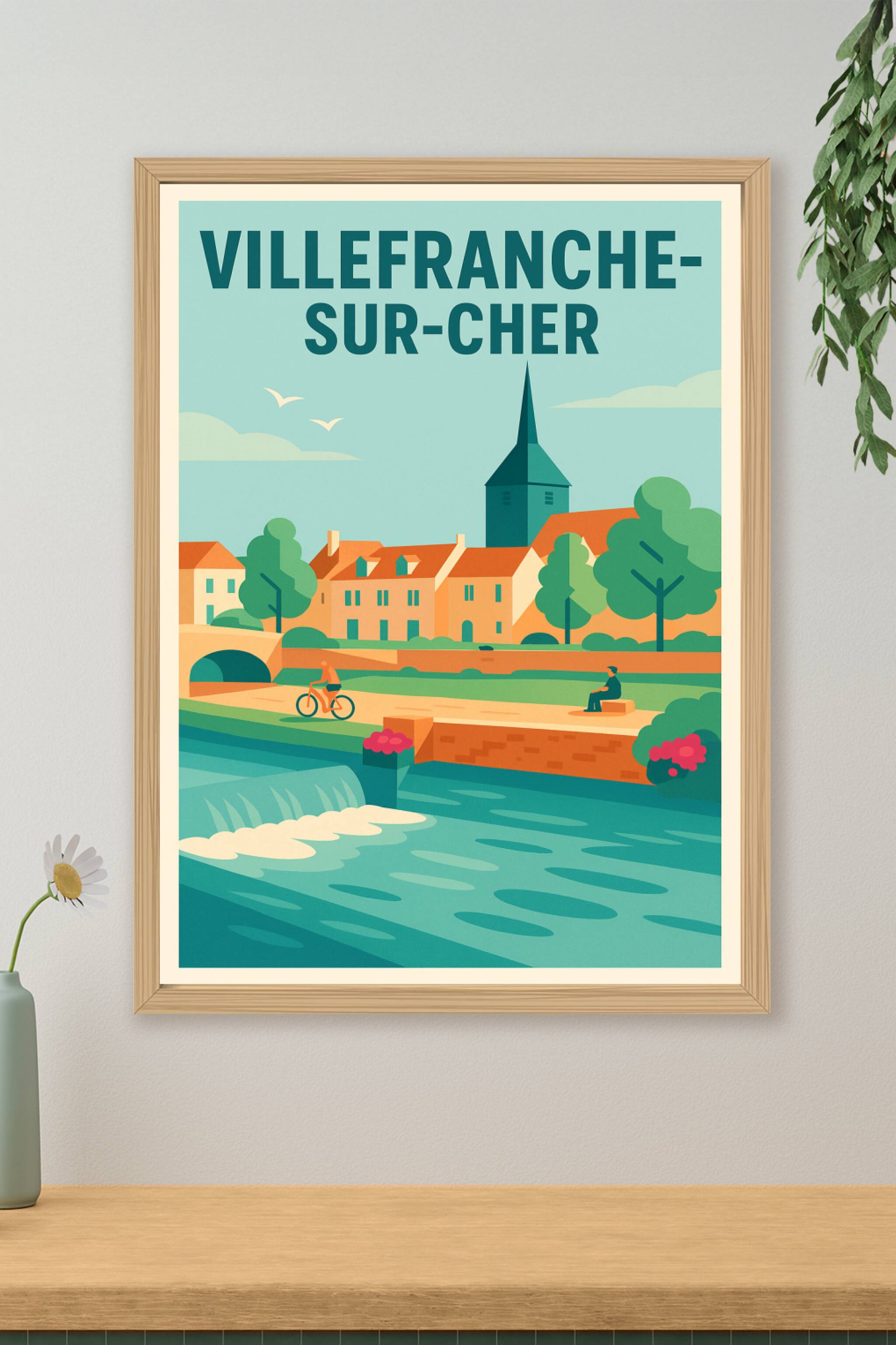 Affiche de Villefranche-sur-Cher - Charme bucolique en bord de rivière