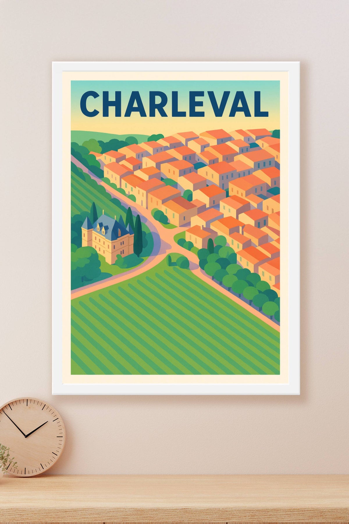 Affiche de Charleval - L'envoûtant village provençal en illustration