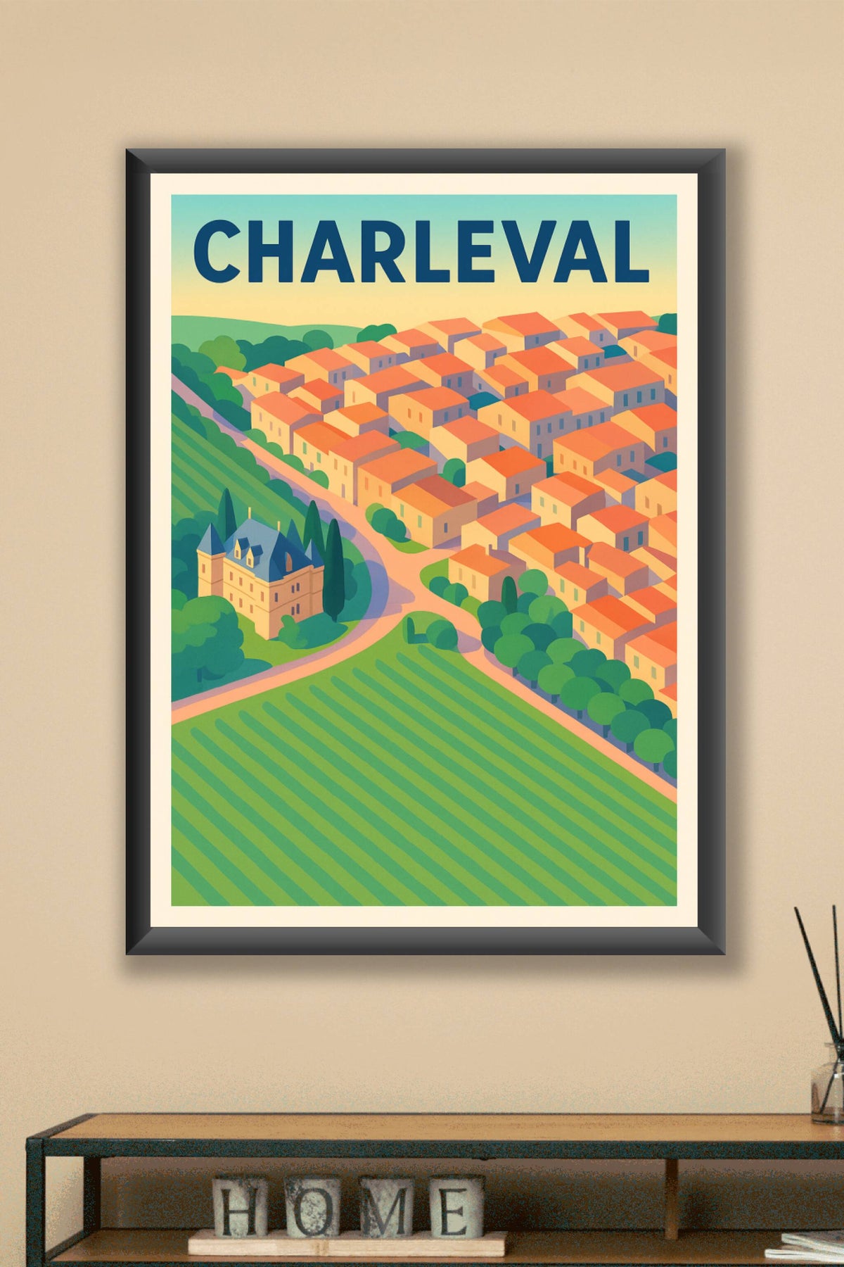 Affiche de Charleval - L'envoûtant village provençal en illustration