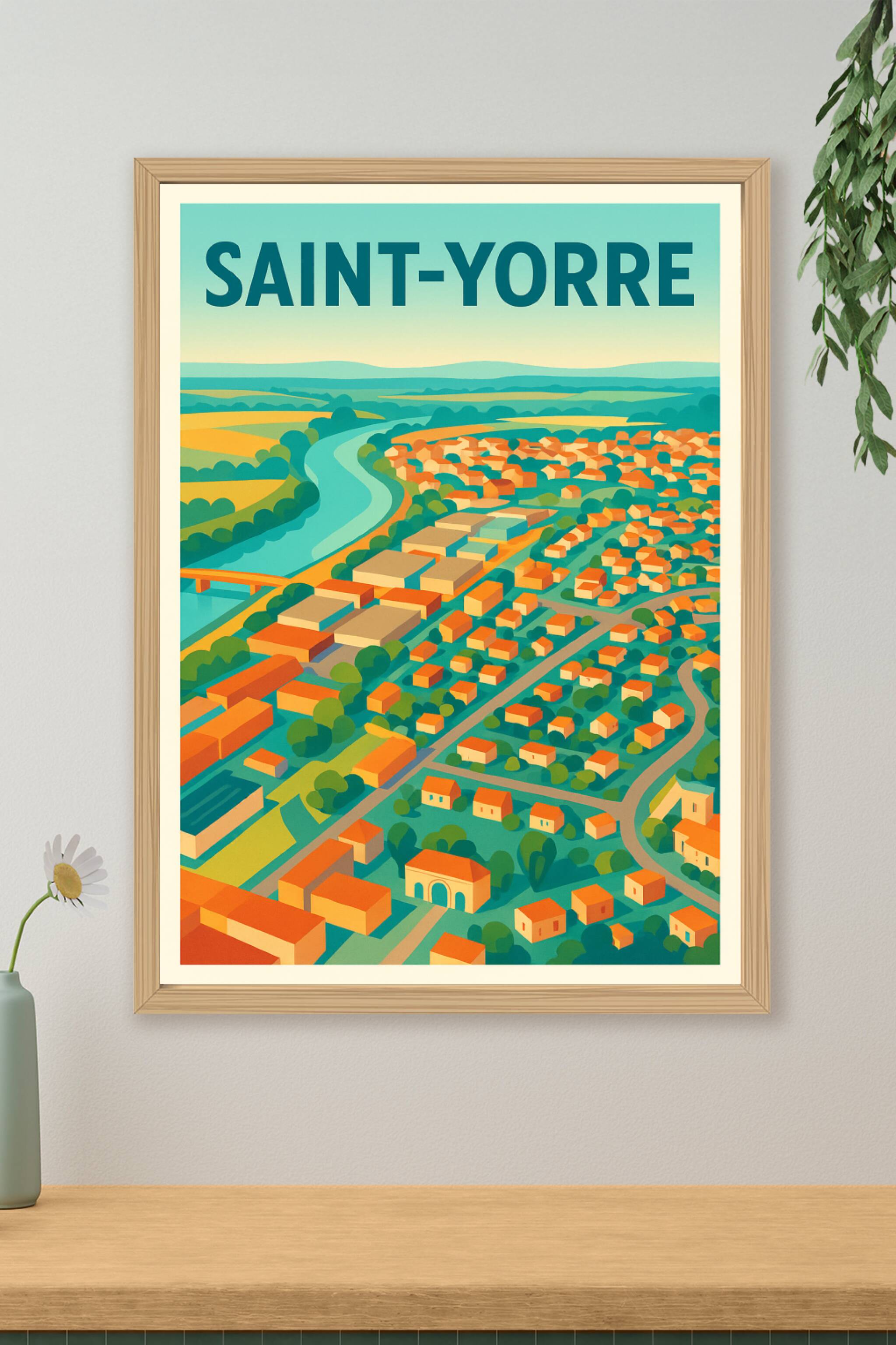 Affiche de Saint-Yorre - Charme et couleurs d'une ville au bord de l'eau
