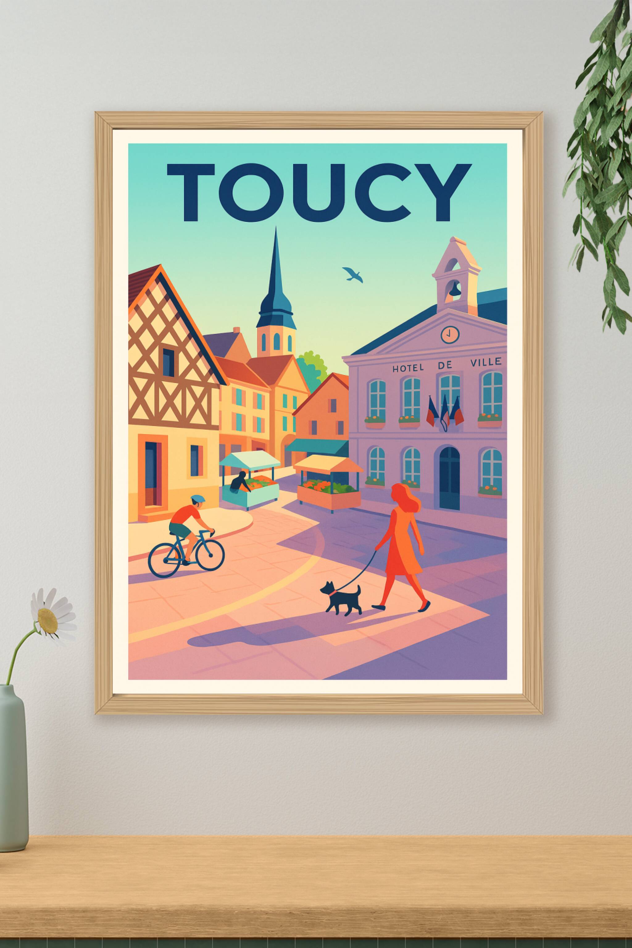 Affiche de Toucy - Charme et Couleurs au Cœur de la Bourgogne