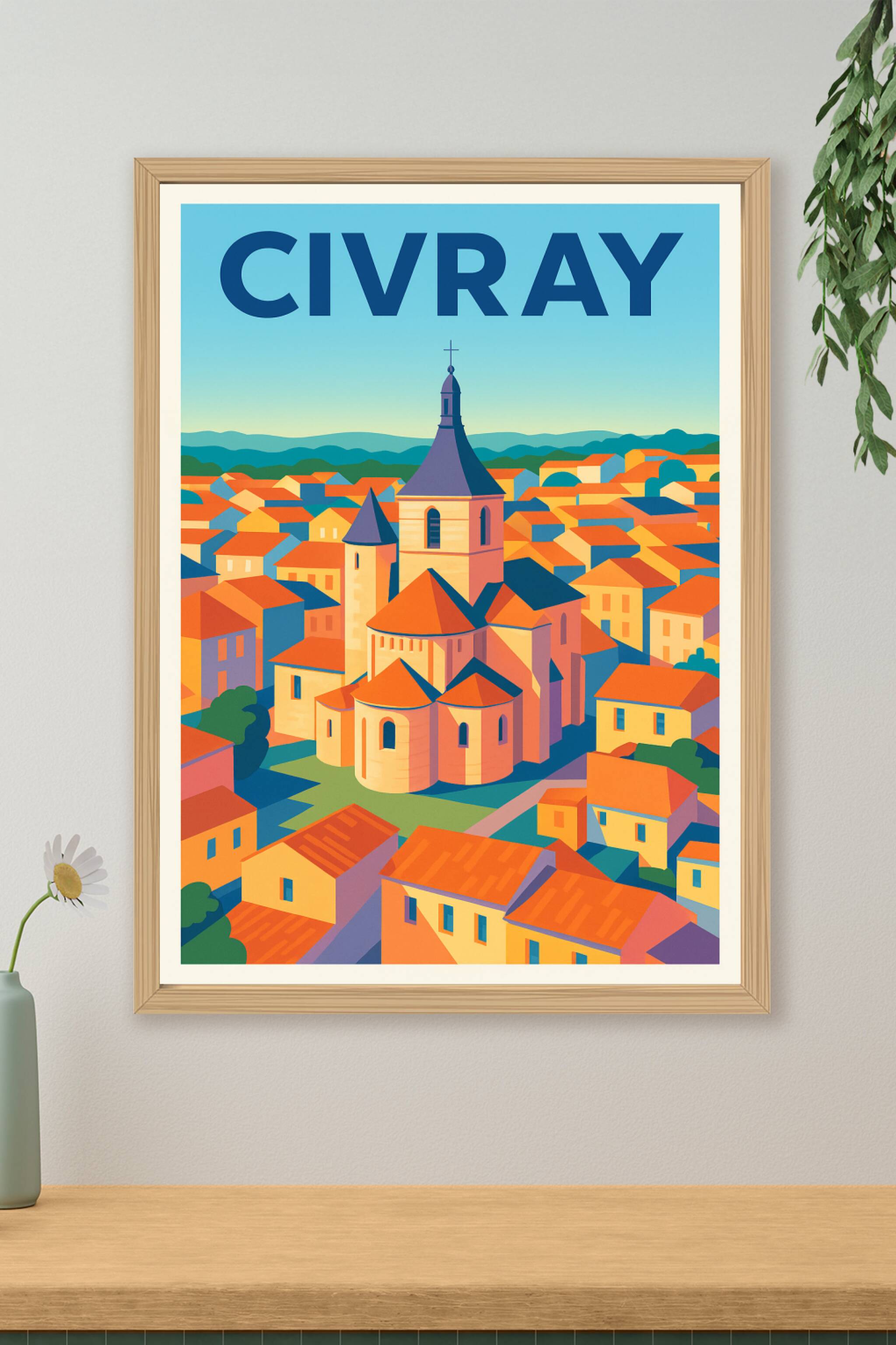 Affiche de Civray - Vue emblématique et charme authentique