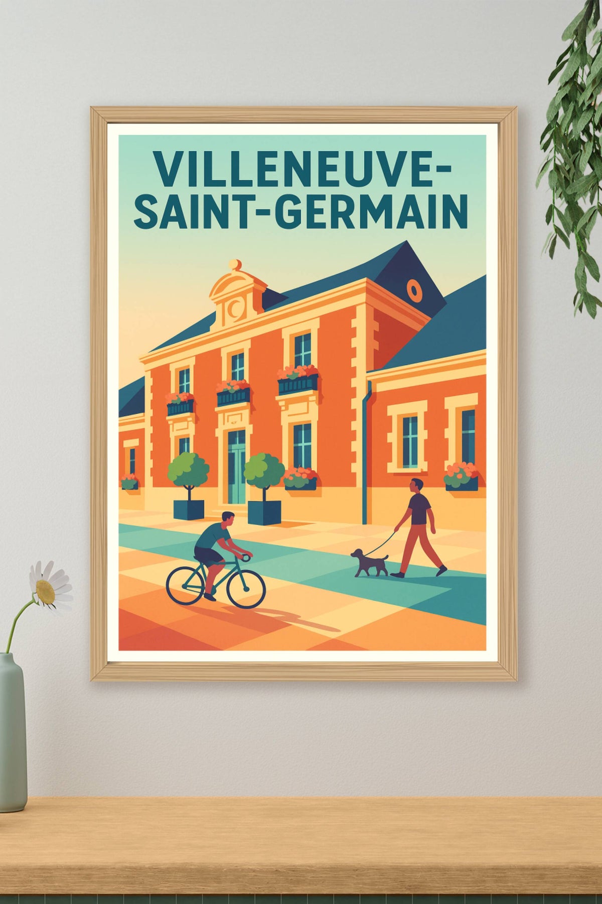 Affiche de Villeneuve-Saint-Germain - Charme architectural et douceur de vie