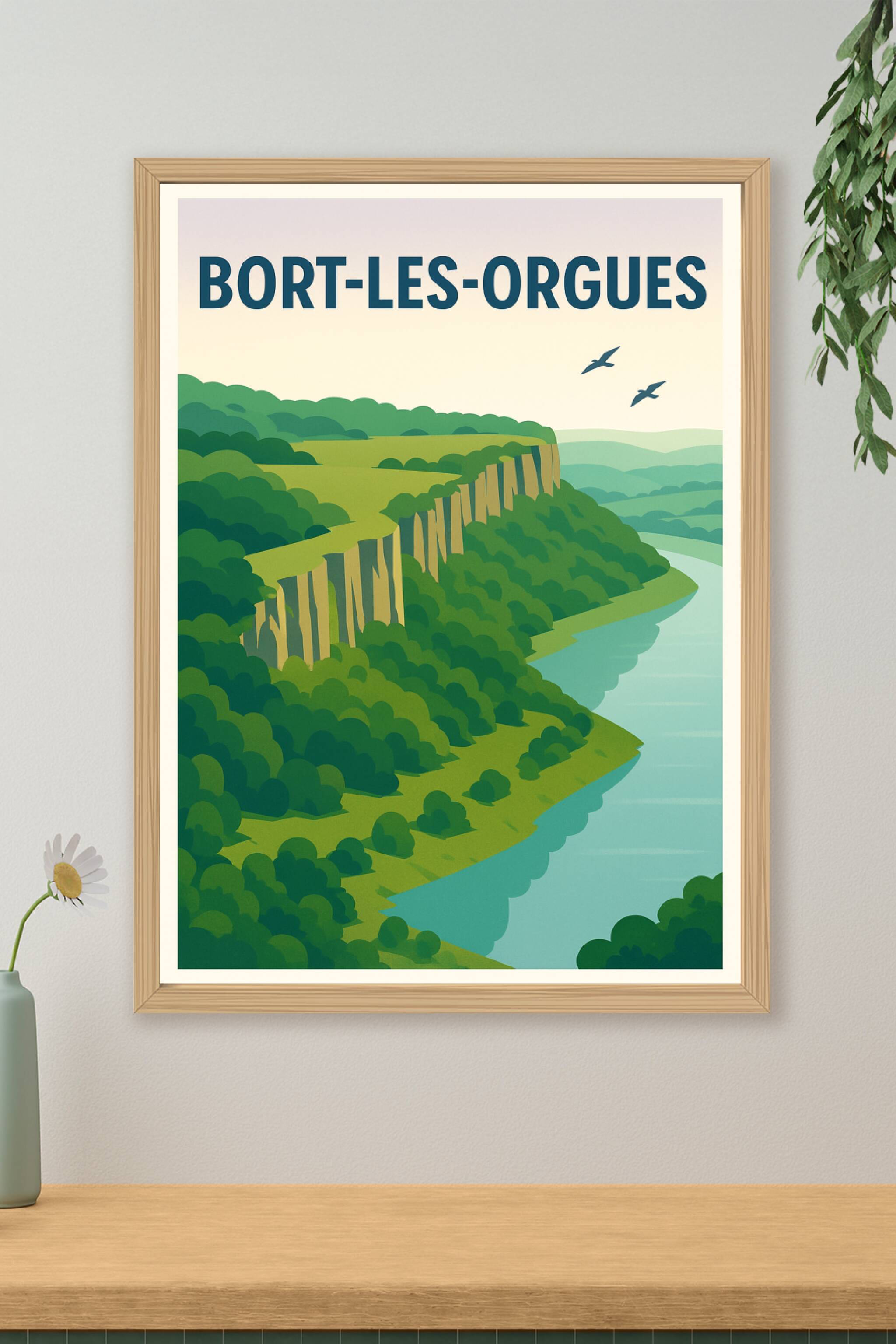 Affiche de Bort-les-Orgues - Le charme naturel au fil de l'eau