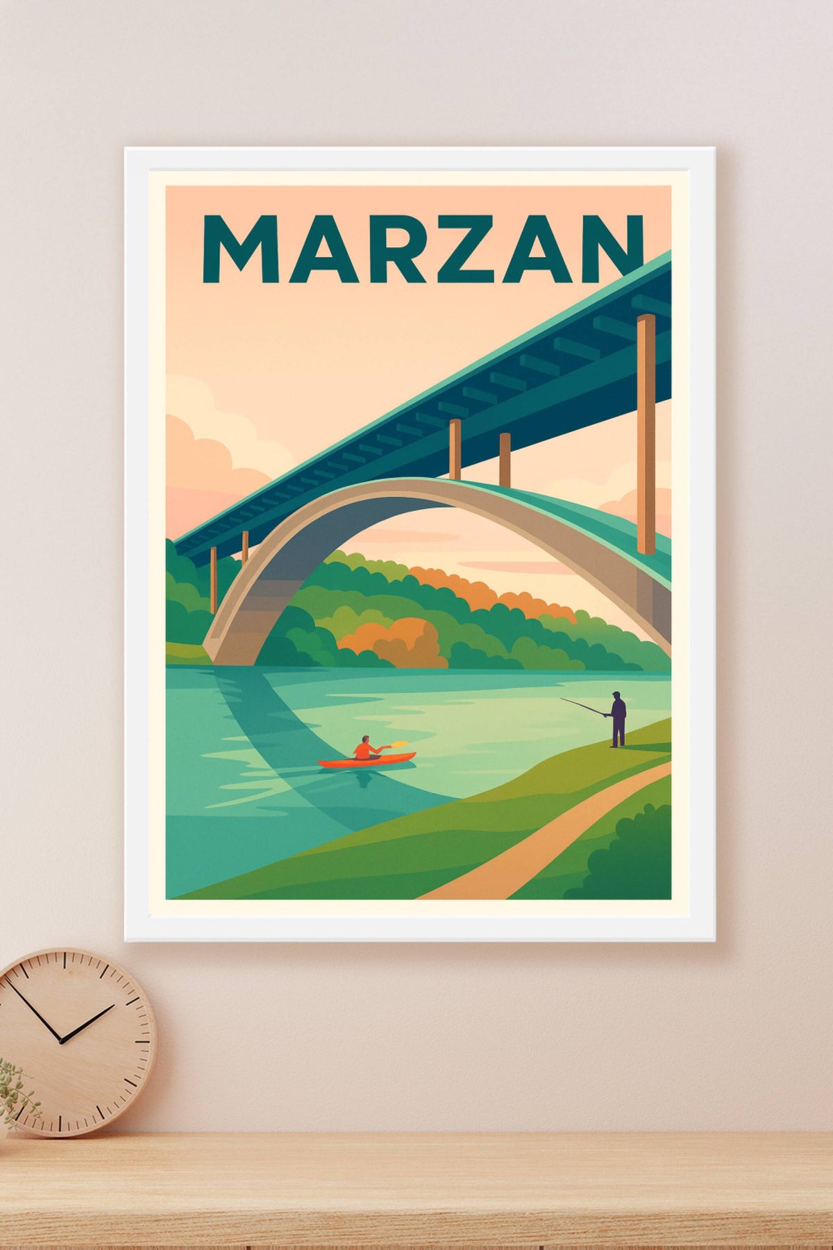 Affiche de Marzan - Harmonie entre nature et ponts emblématiques