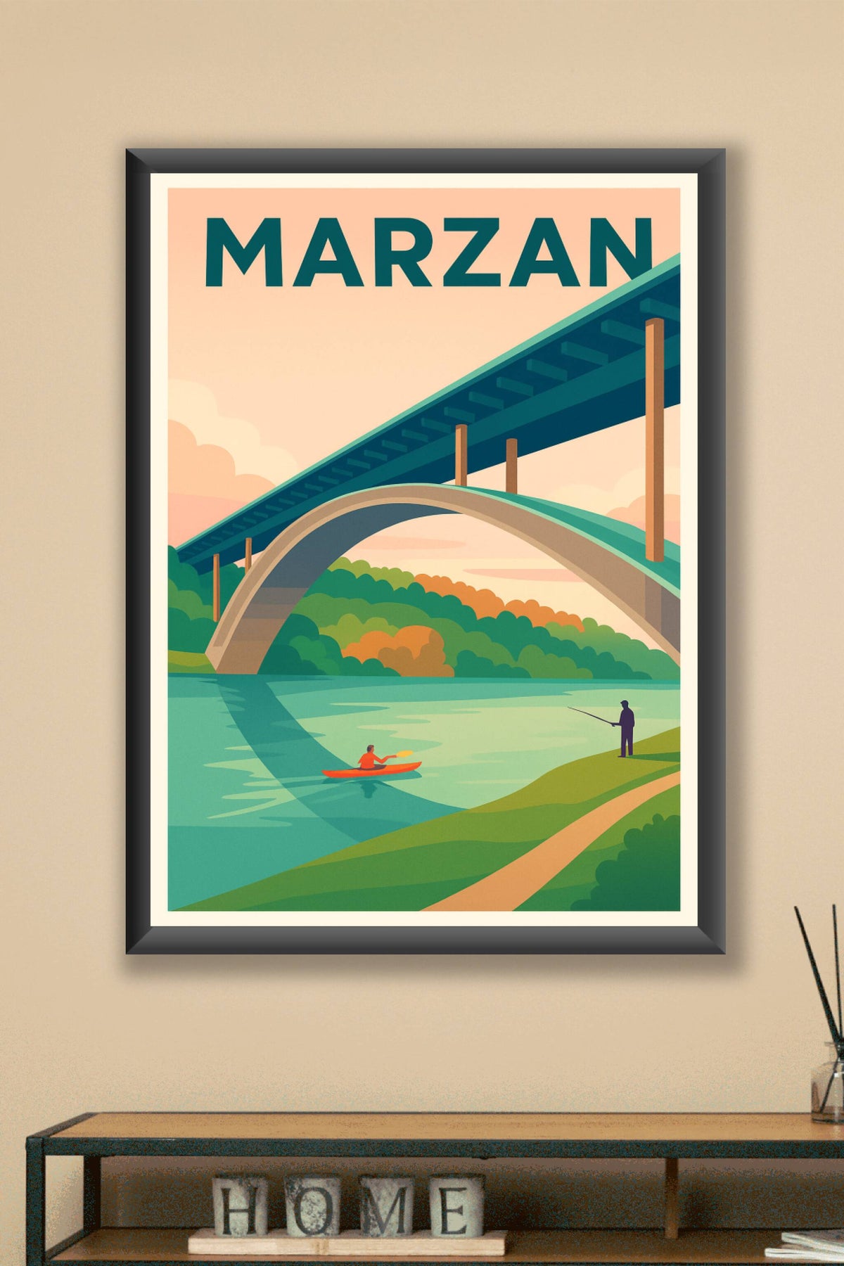 Affiche de Marzan - Harmonie entre nature et ponts emblématiques