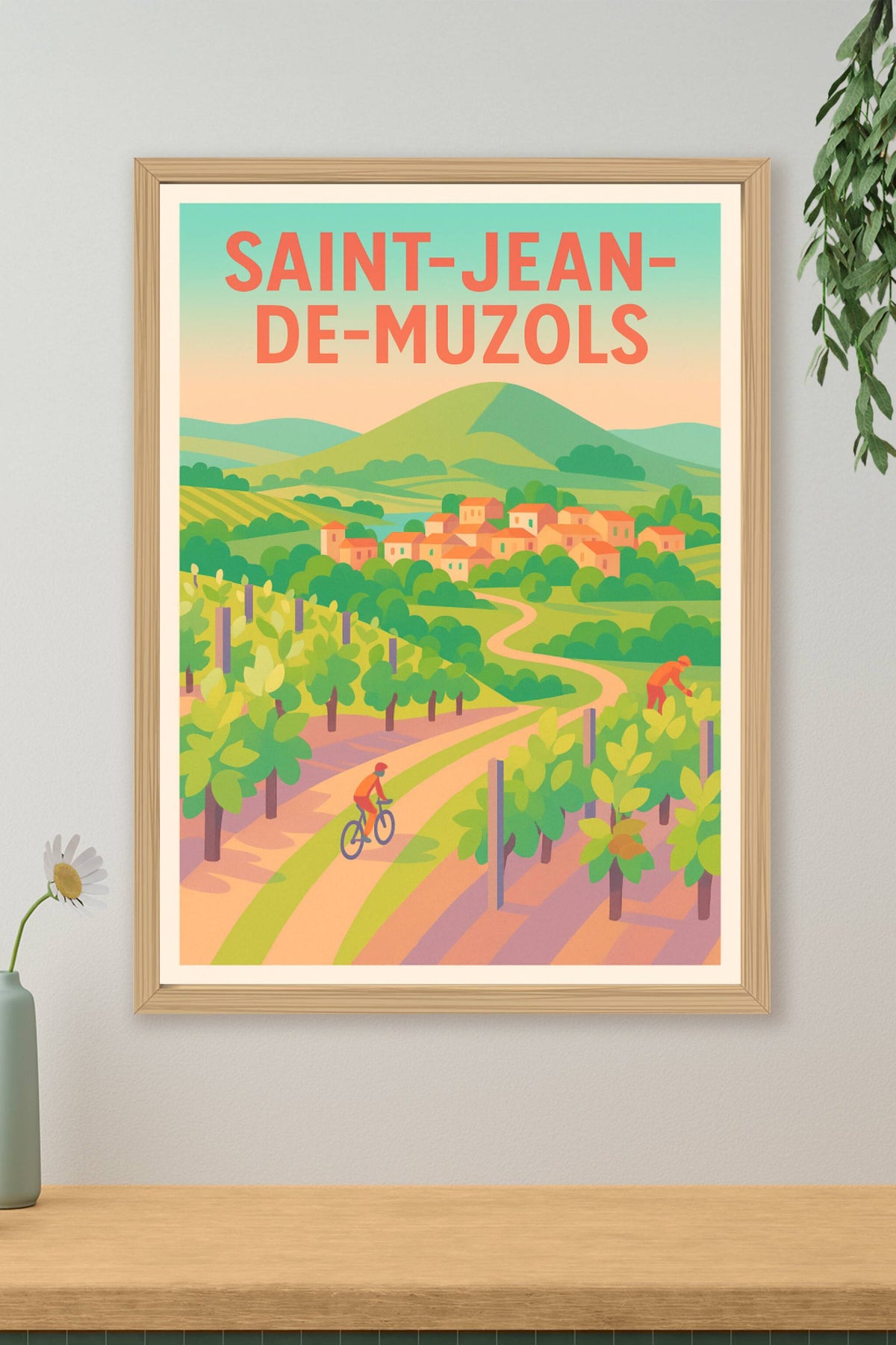 Affiche de Saint-Jean-de-Muzols - Échappée verte au cœur des vignobles