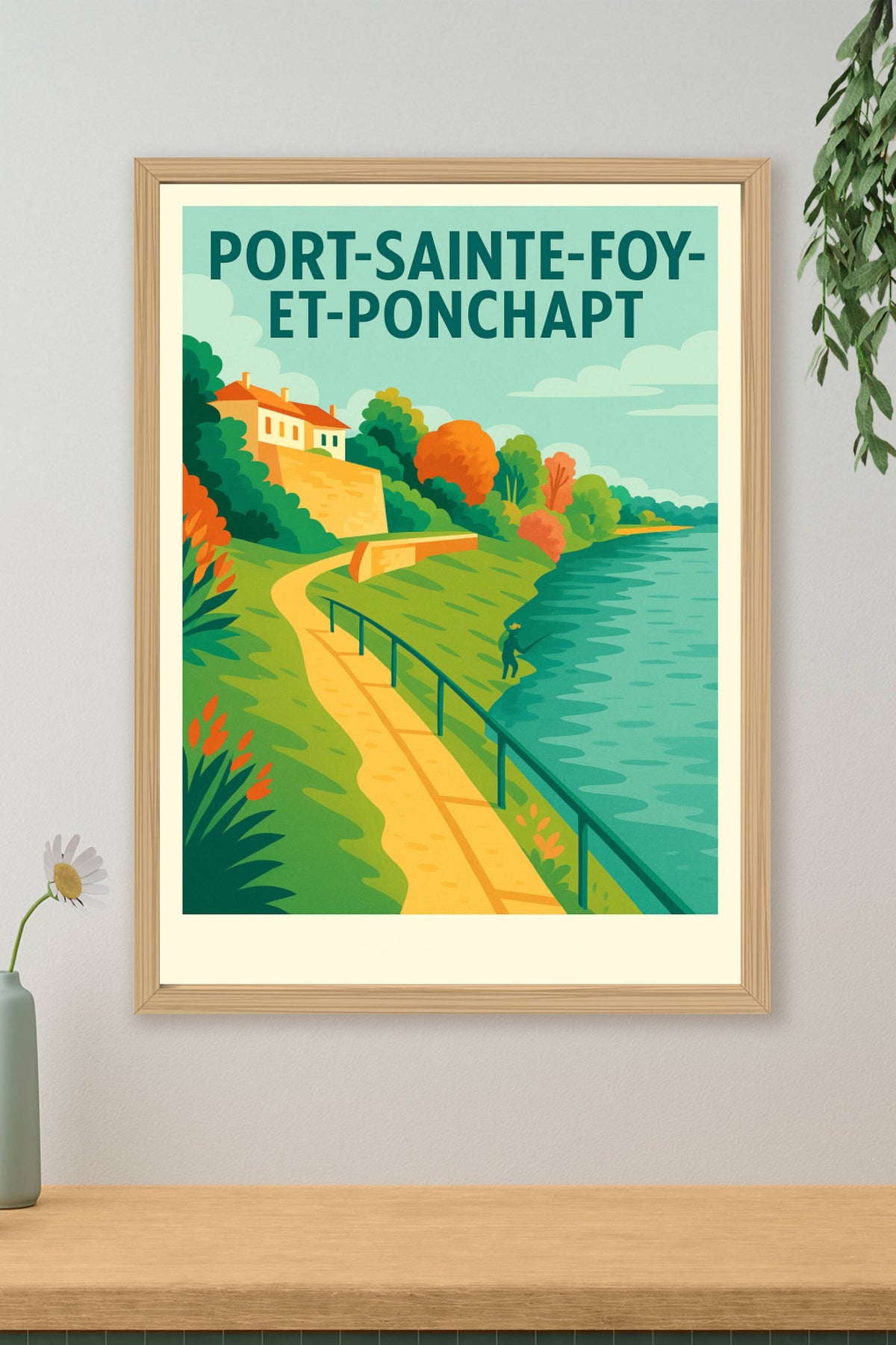 Affiche de Port-Sainte-Foy-et-Ponchapt - Ambiance paisible au bord de l'eau