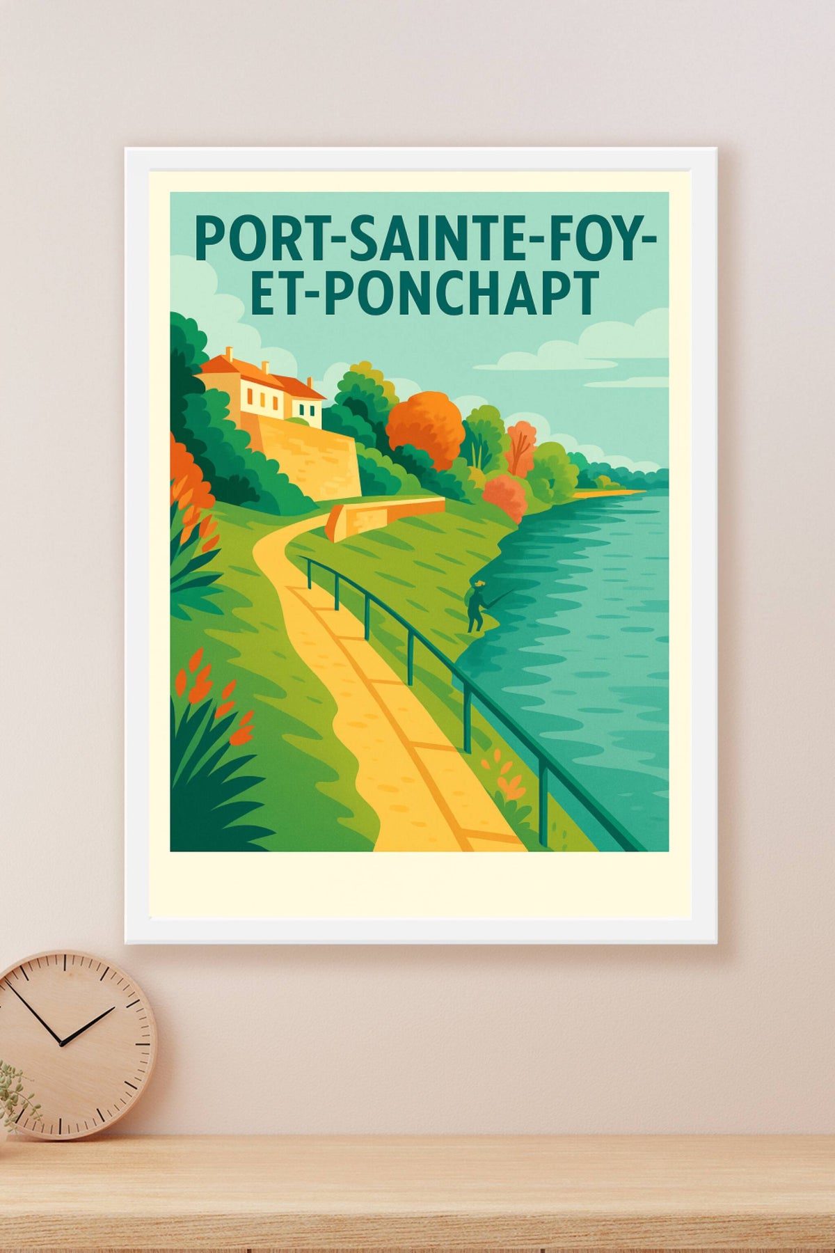 Affiche de Port-Sainte-Foy-et-Ponchapt - Ambiance paisible au bord de l'eau
