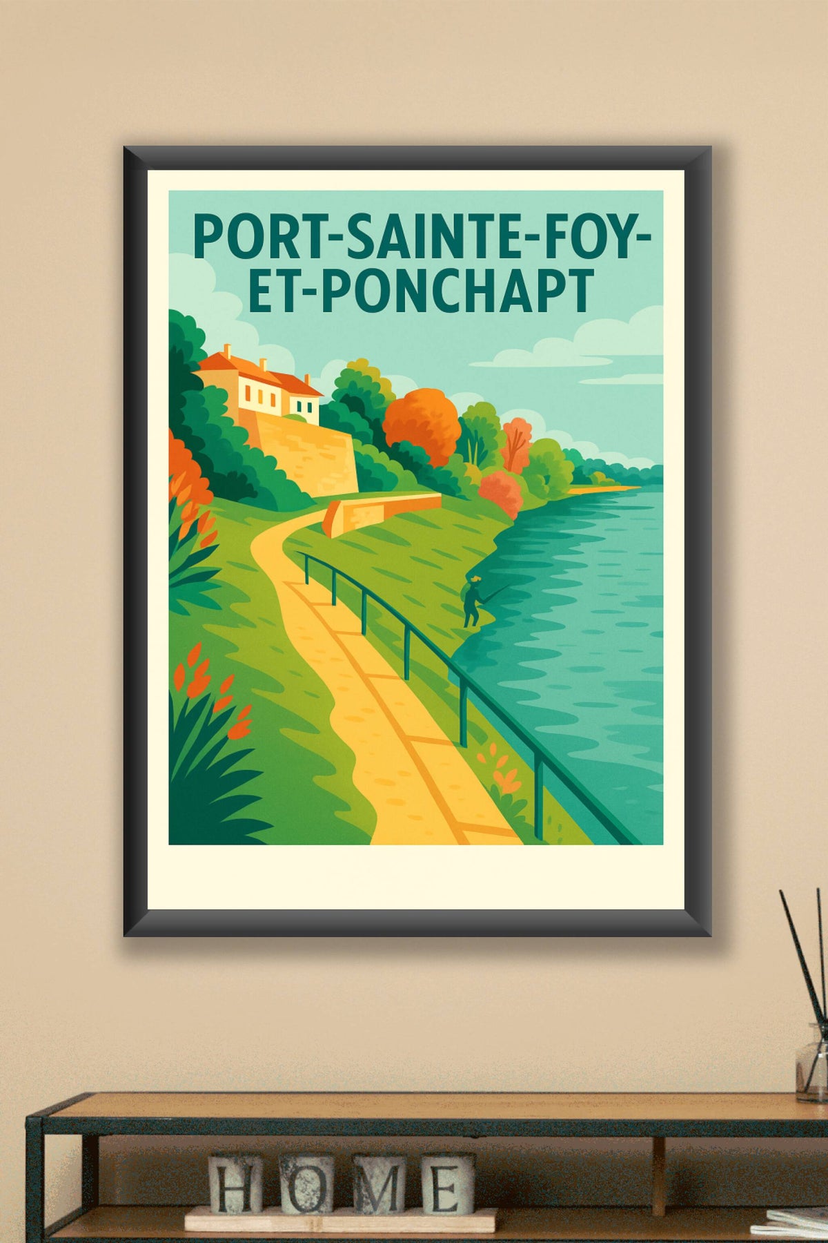 Affiche de Port-Sainte-Foy-et-Ponchapt - Ambiance paisible au bord de l'eau