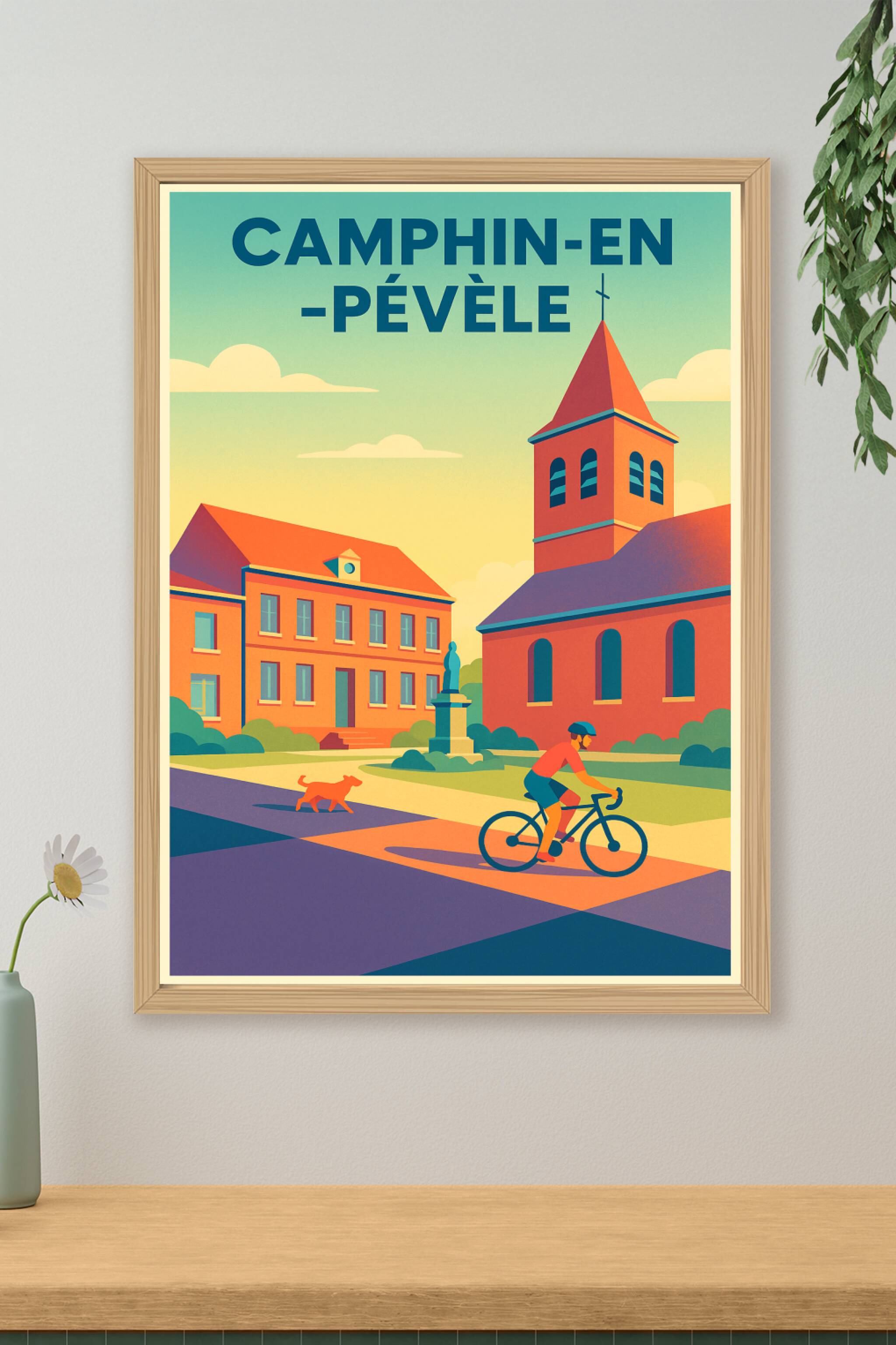 Affiche de Camphin-en-Pévèle - Le charme tranquille du village à vélo