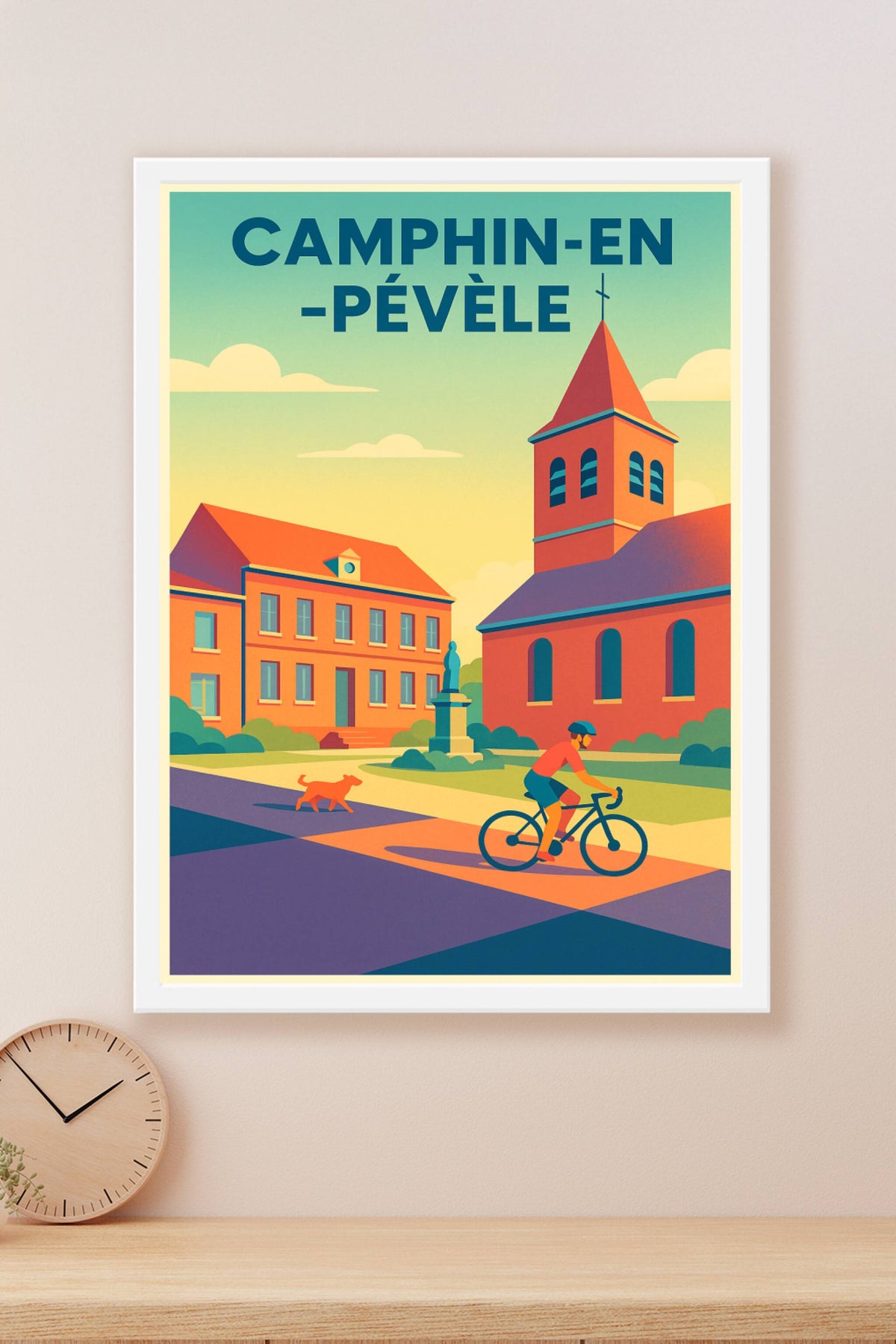 Affiche de Camphin-en-Pévèle - Le charme tranquille du village à vélo