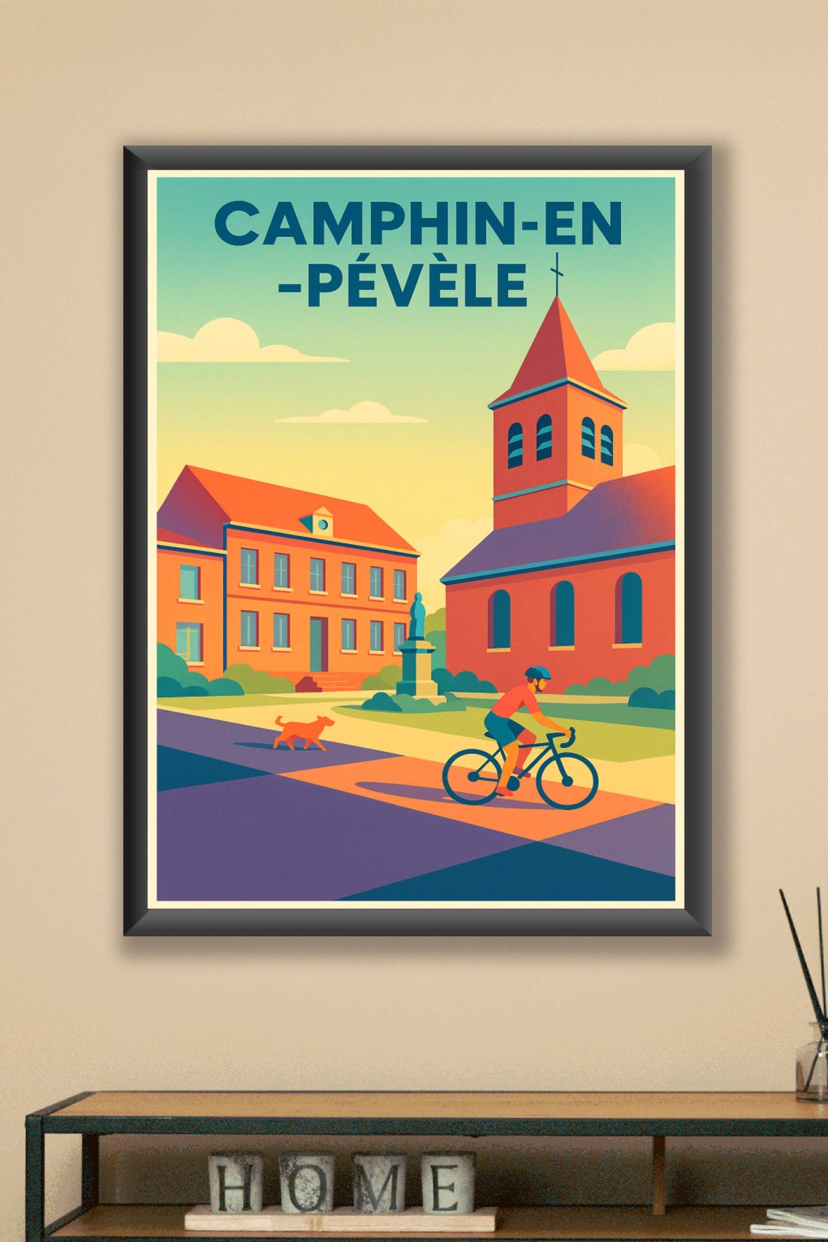 Affiche de Camphin-en-Pévèle - Le charme tranquille du village à vélo