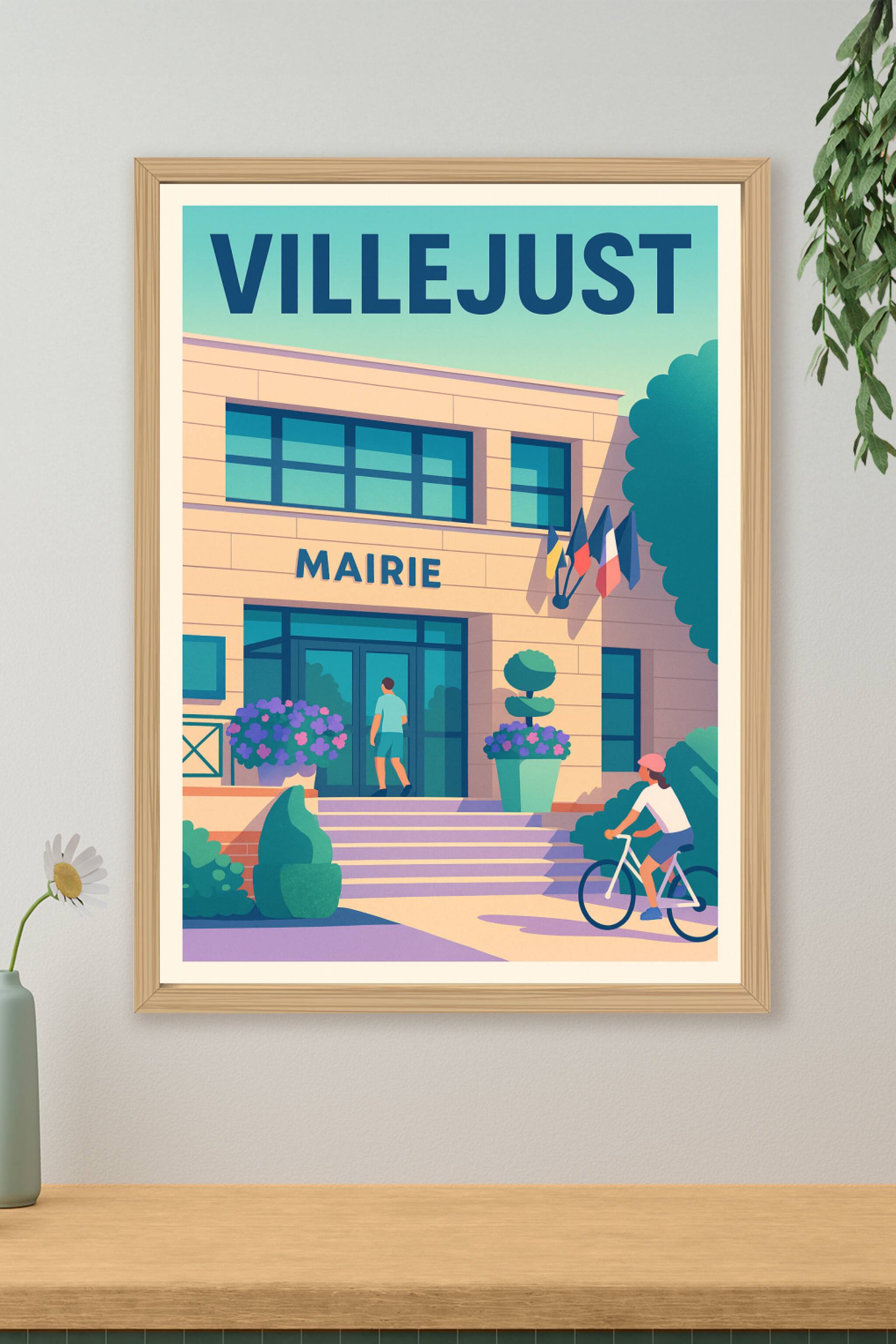 Affiche de Villejust - L'entrée en douceur de la mairie animée