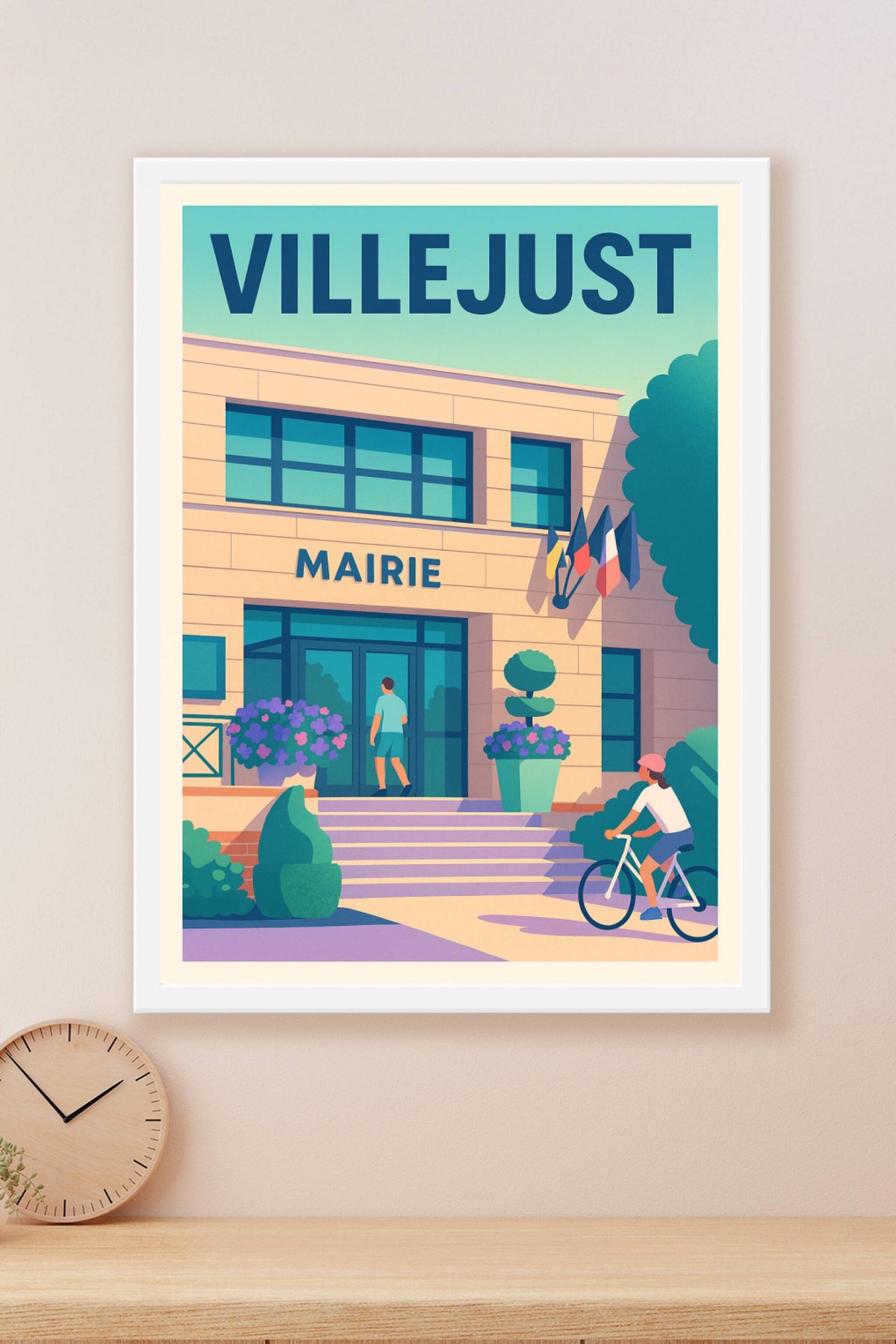Affiche de Villejust - L'entrée en douceur de la mairie animée