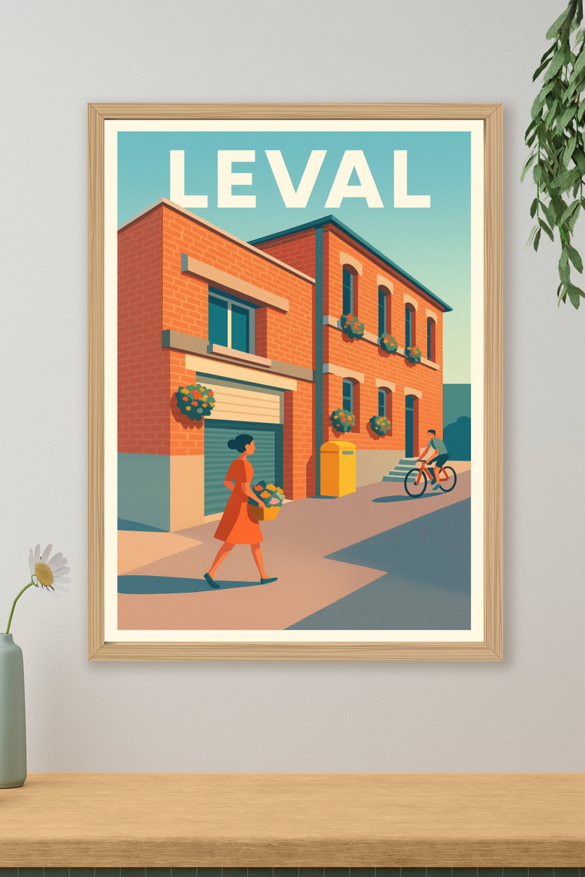 Affiche de Leval - Charme et sérénité d'une rue paisible