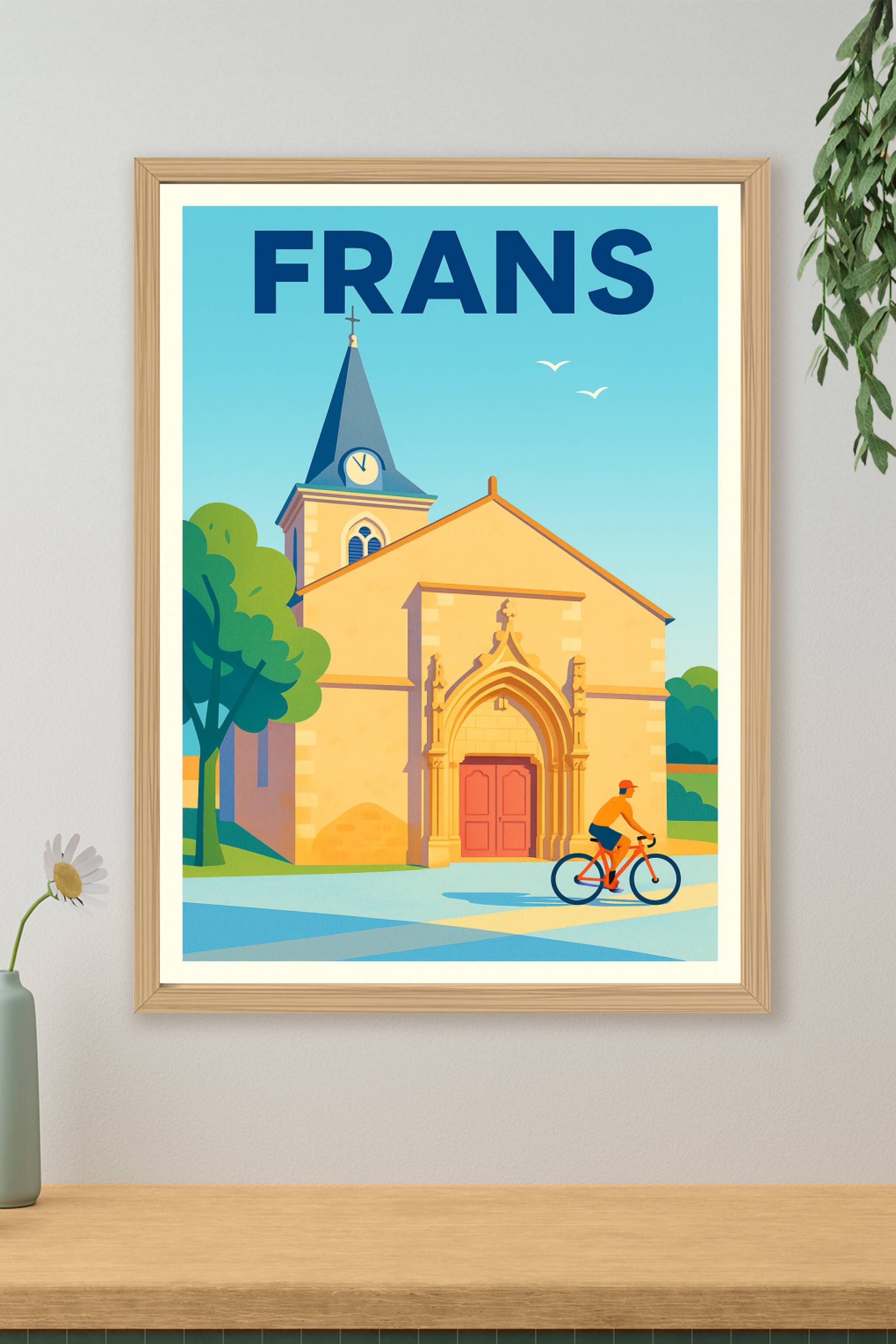 Affiche de Frans - L'élégance paisible de l'église au cœur de la ville