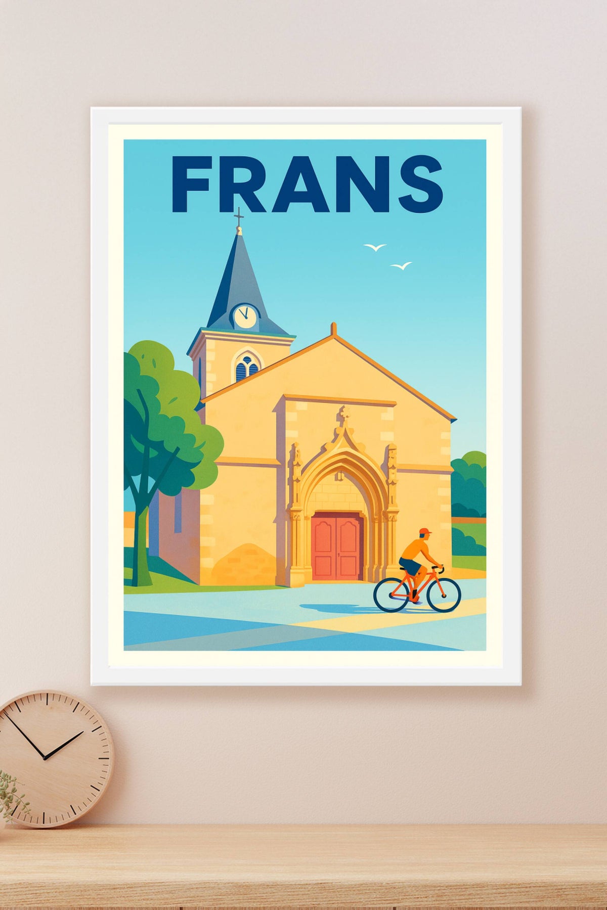 Affiche de Frans - L'élégance paisible de l'église au cœur de la ville
