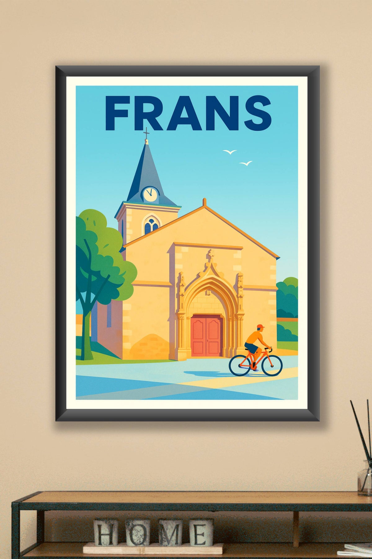 Affiche de Frans - L'élégance paisible de l'église au cœur de la ville