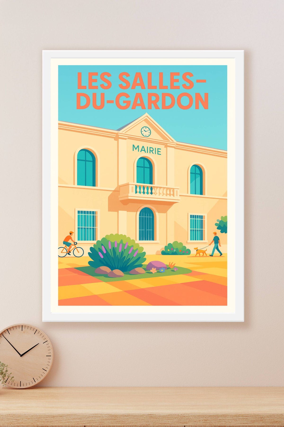 Affiche de Les Salles-du-Gardon - Charme authentique de la mairie ensoleillée