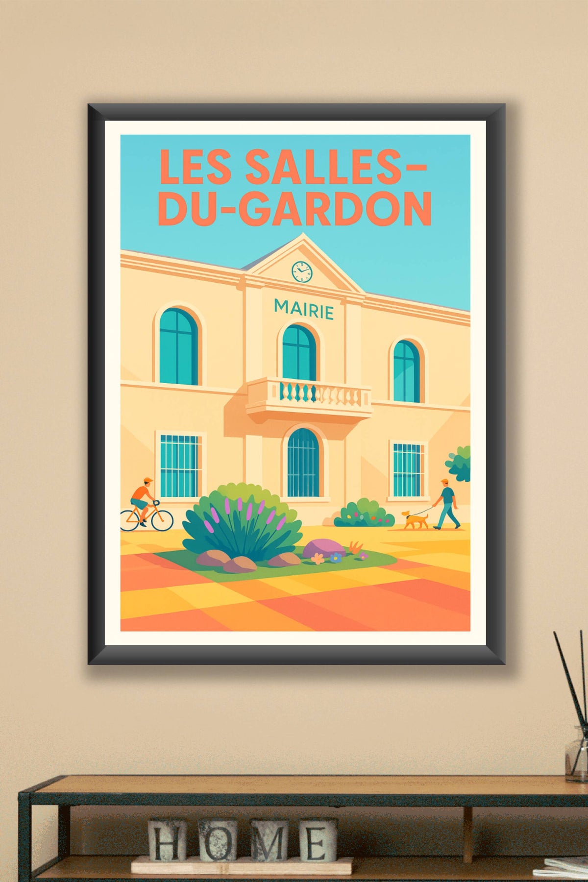 Affiche de Les Salles-du-Gardon - Charme authentique de la mairie ensoleillée