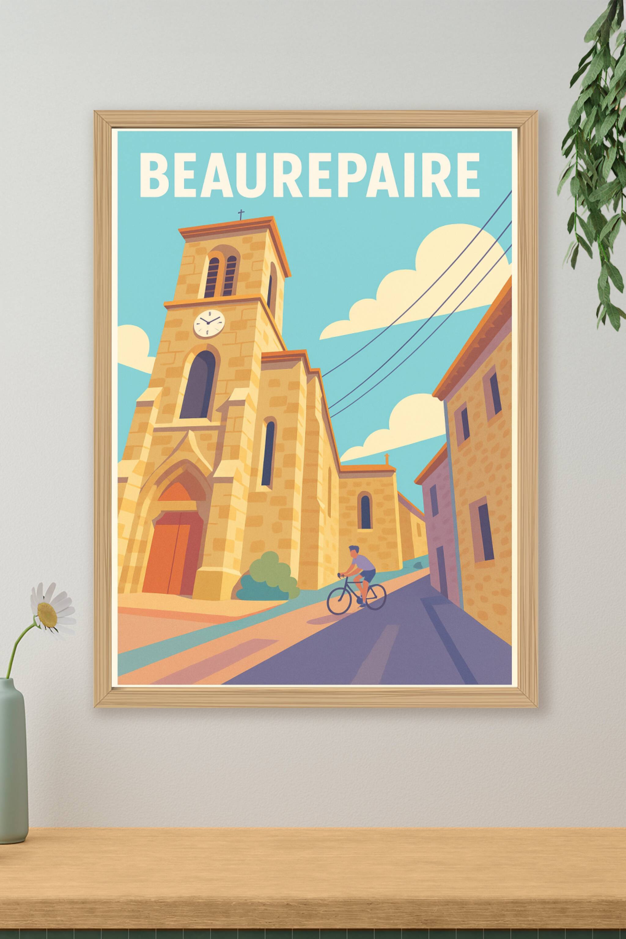 Affiche de Beaurepaire - Charme et sérénité à vélo