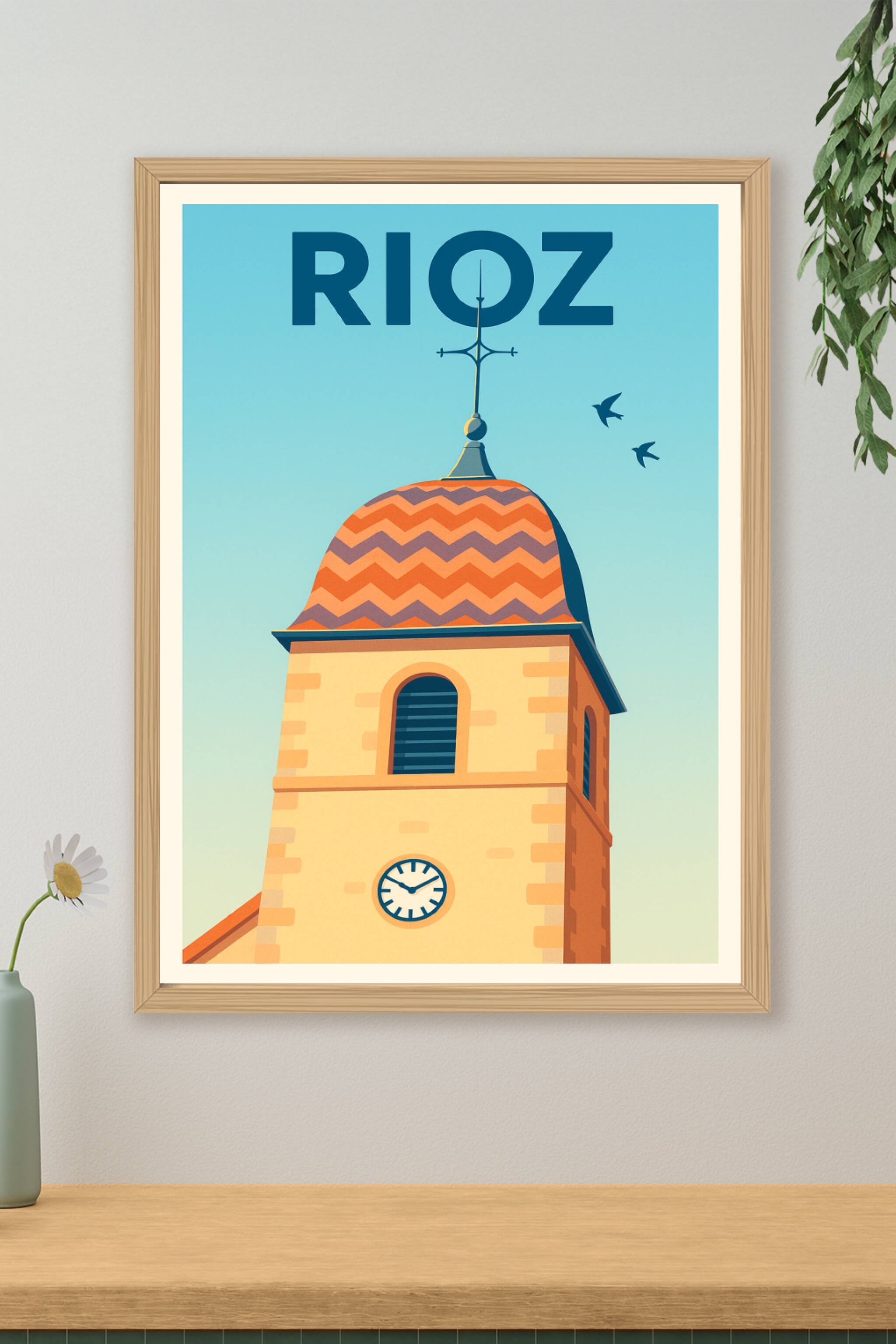 Affiche de Rioz - Charme et authenticité de l'horloge emblématique