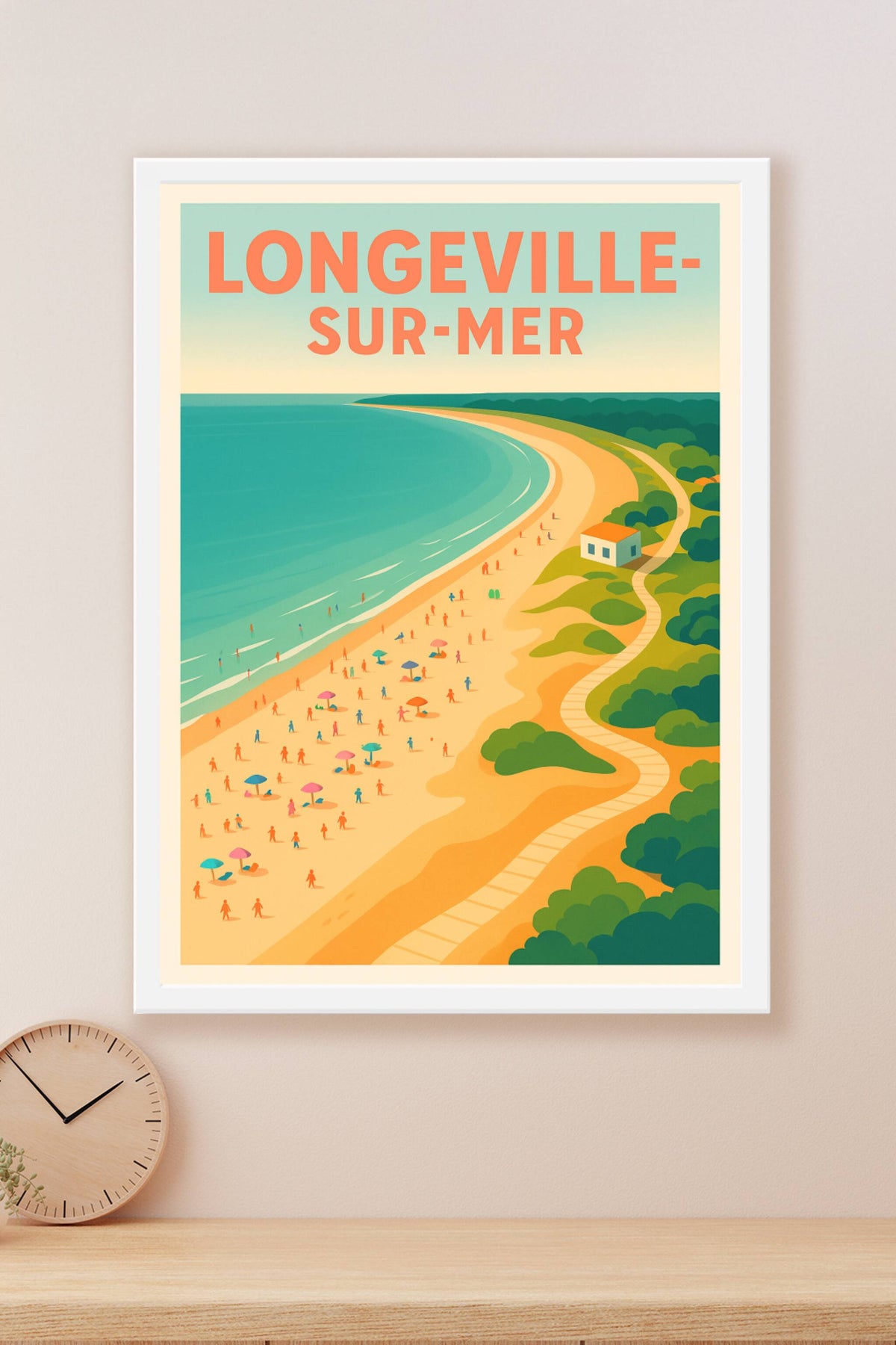 Affiche de Longeville-sur-Mer - L'élégance d'une plage animée