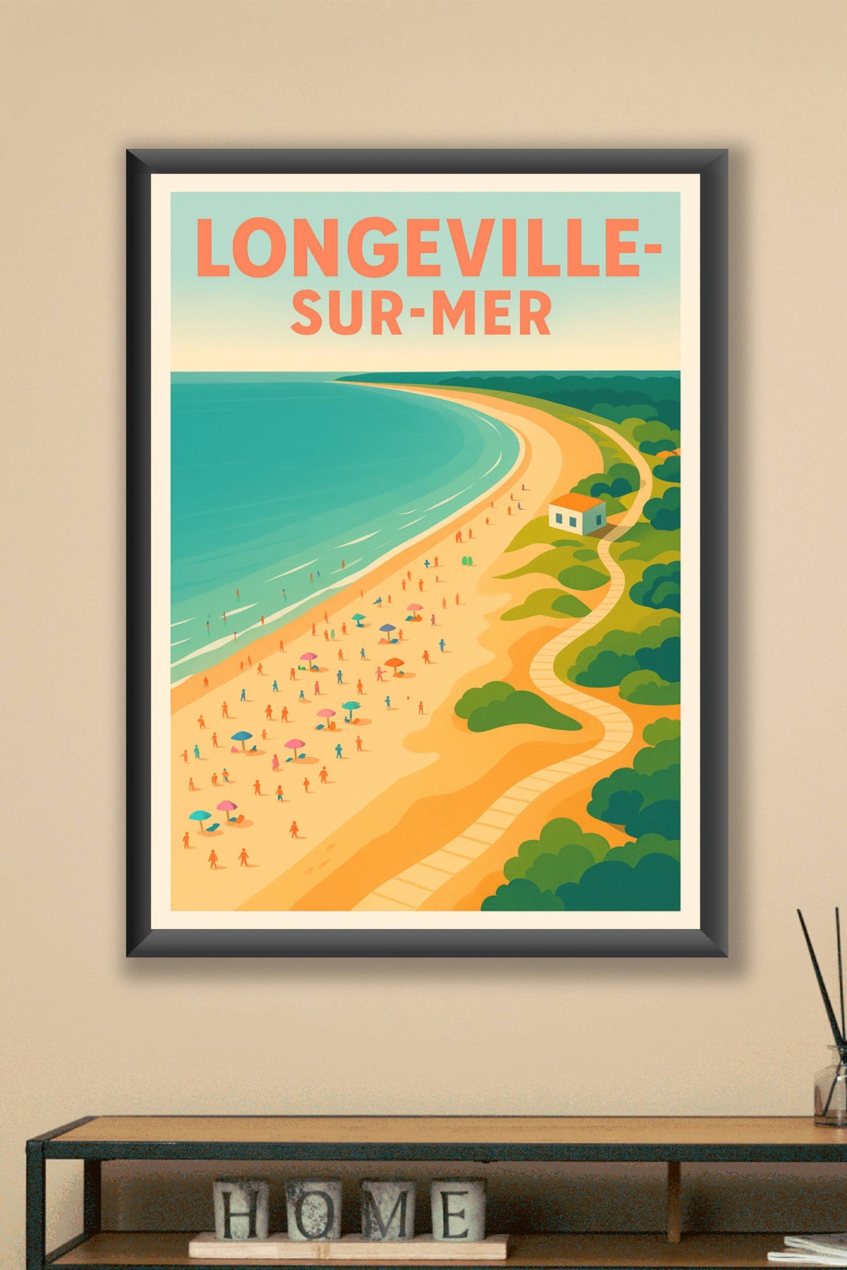 Affiche de Longeville-sur-Mer - L'élégance d'une plage animée