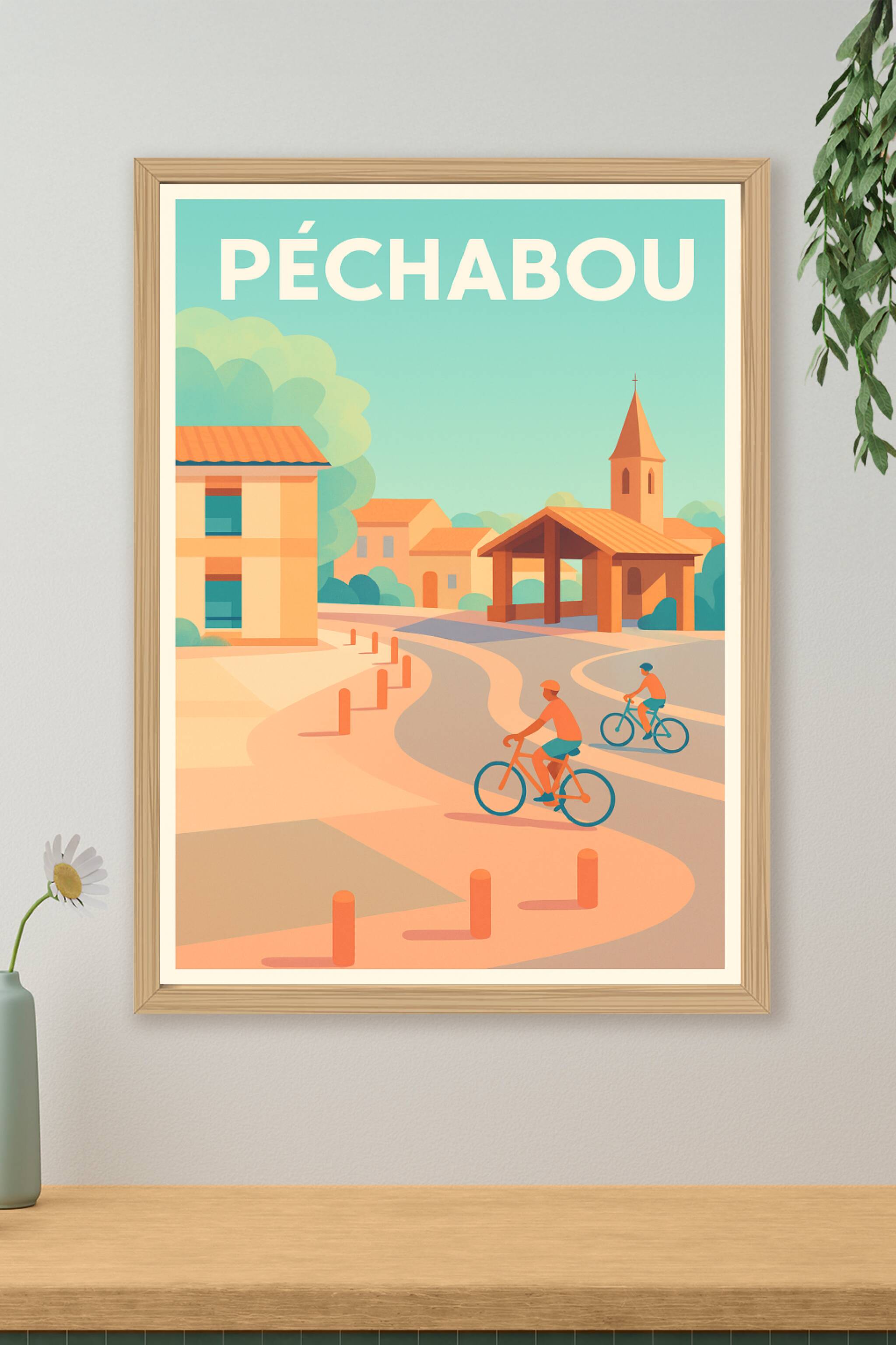 Affiche de Péchabou - Douce balade à vélo au cœur du village