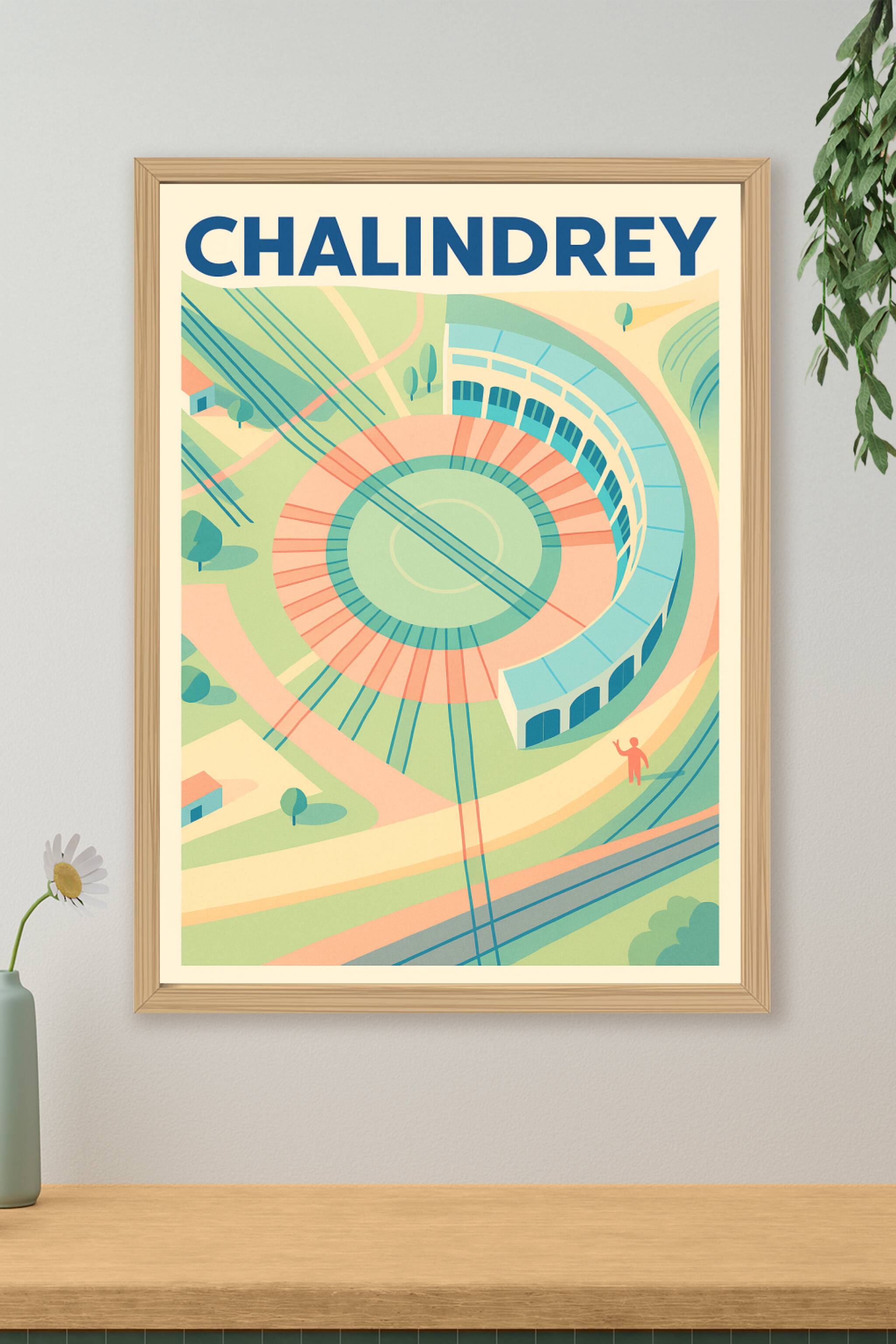 Affiche de Chalindrey - L'art du voyage en architecture stylisée
