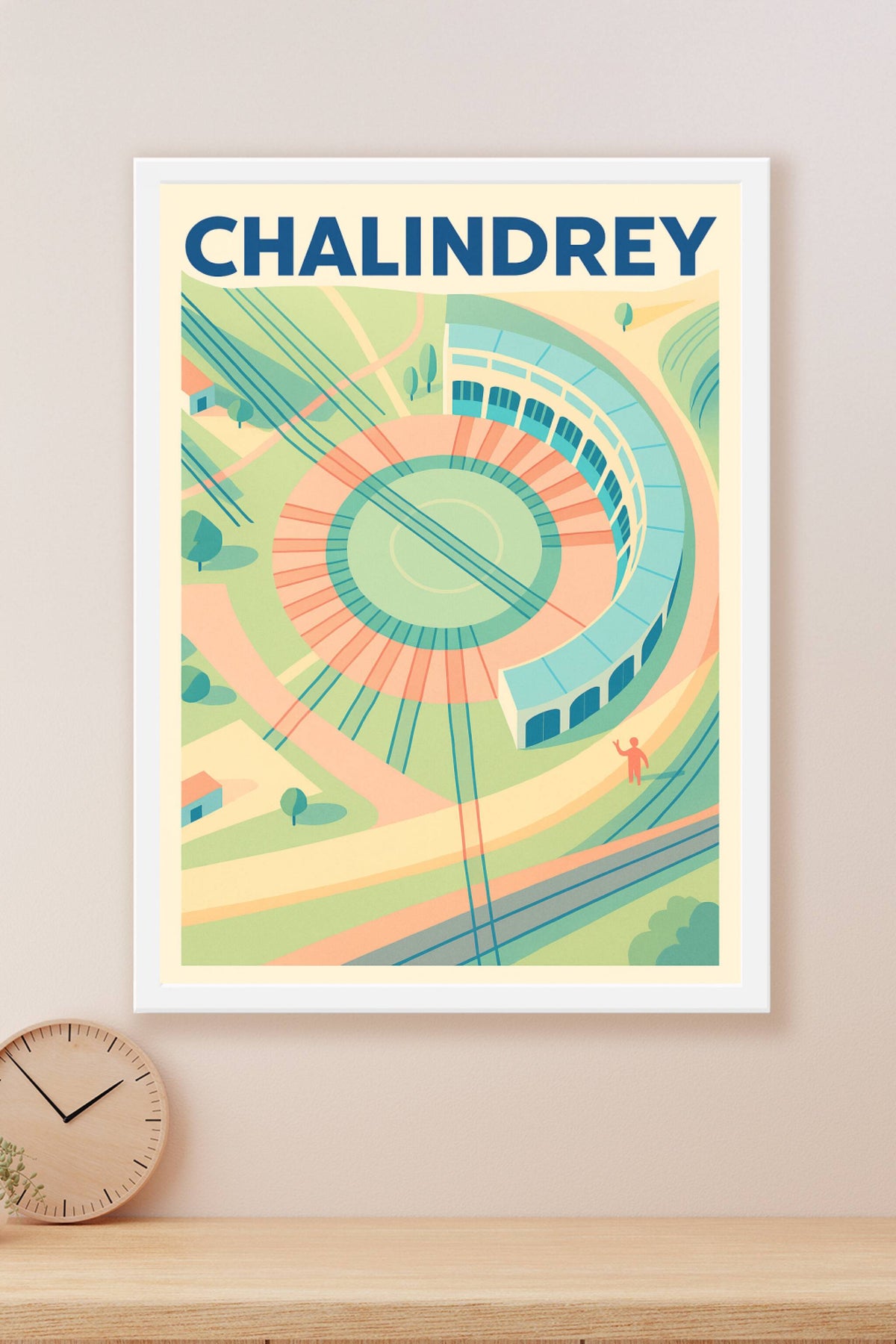 Affiche de Chalindrey - L'art du voyage en architecture stylisée