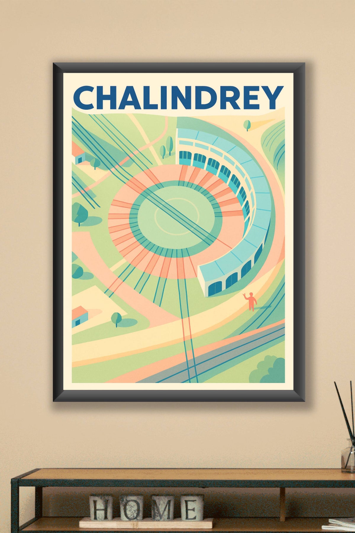 Affiche de Chalindrey - L'art du voyage en architecture stylisée