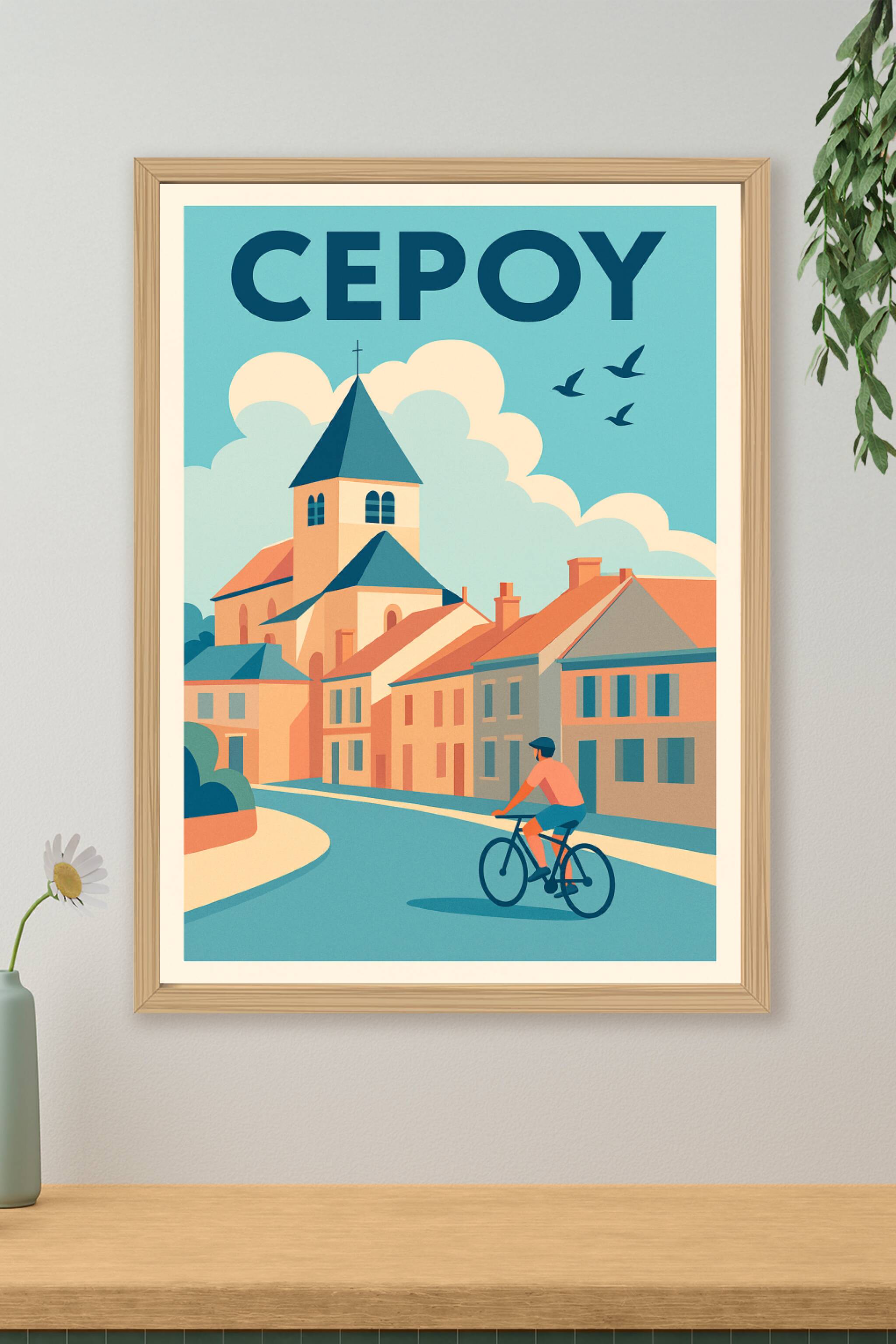 Affiche de Cepoy - L'élégance paisible d'un village à vélo