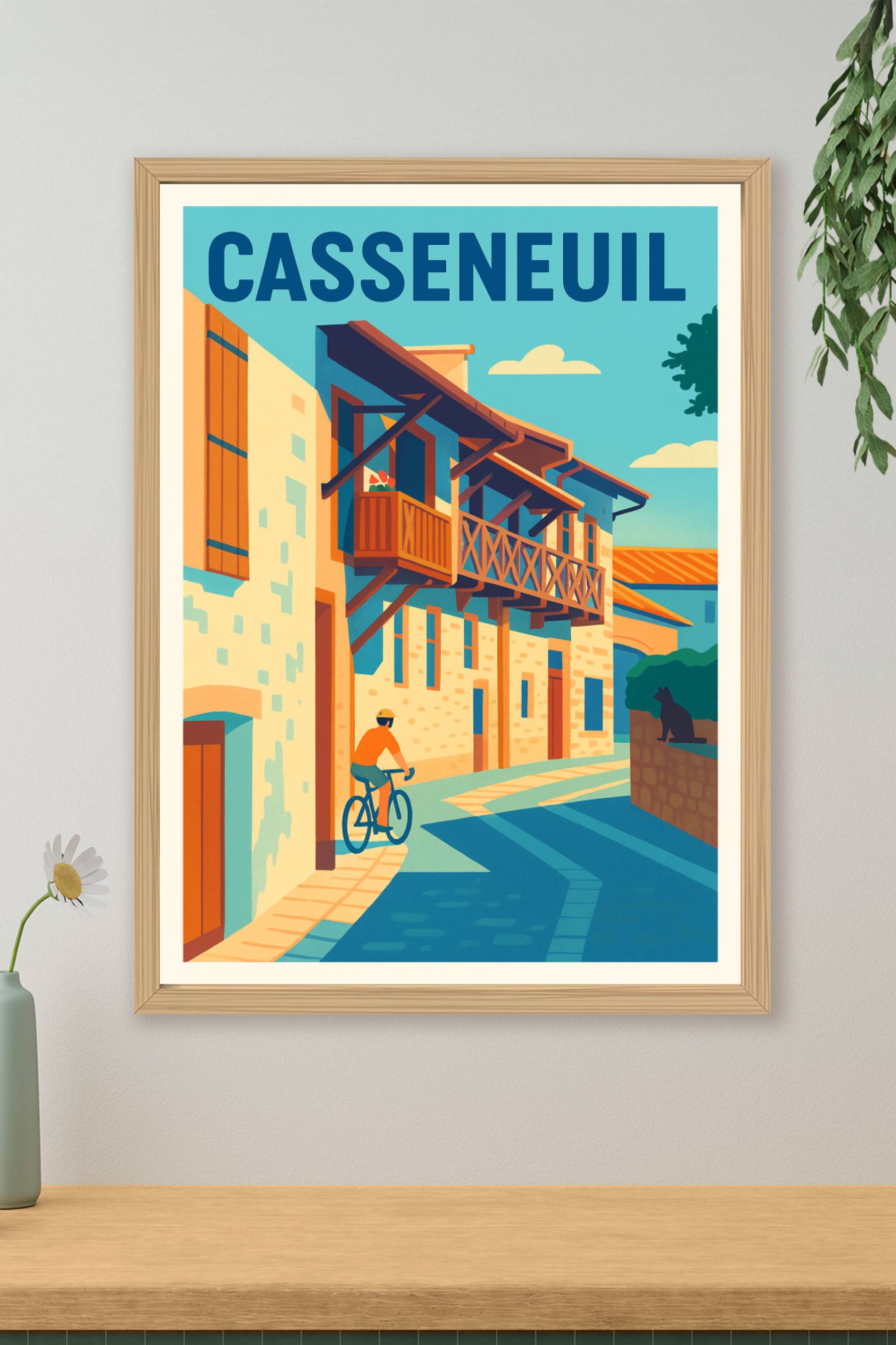 Affiche de Casseneuil - Flânerie colorée dans un village du Sud-Ouest