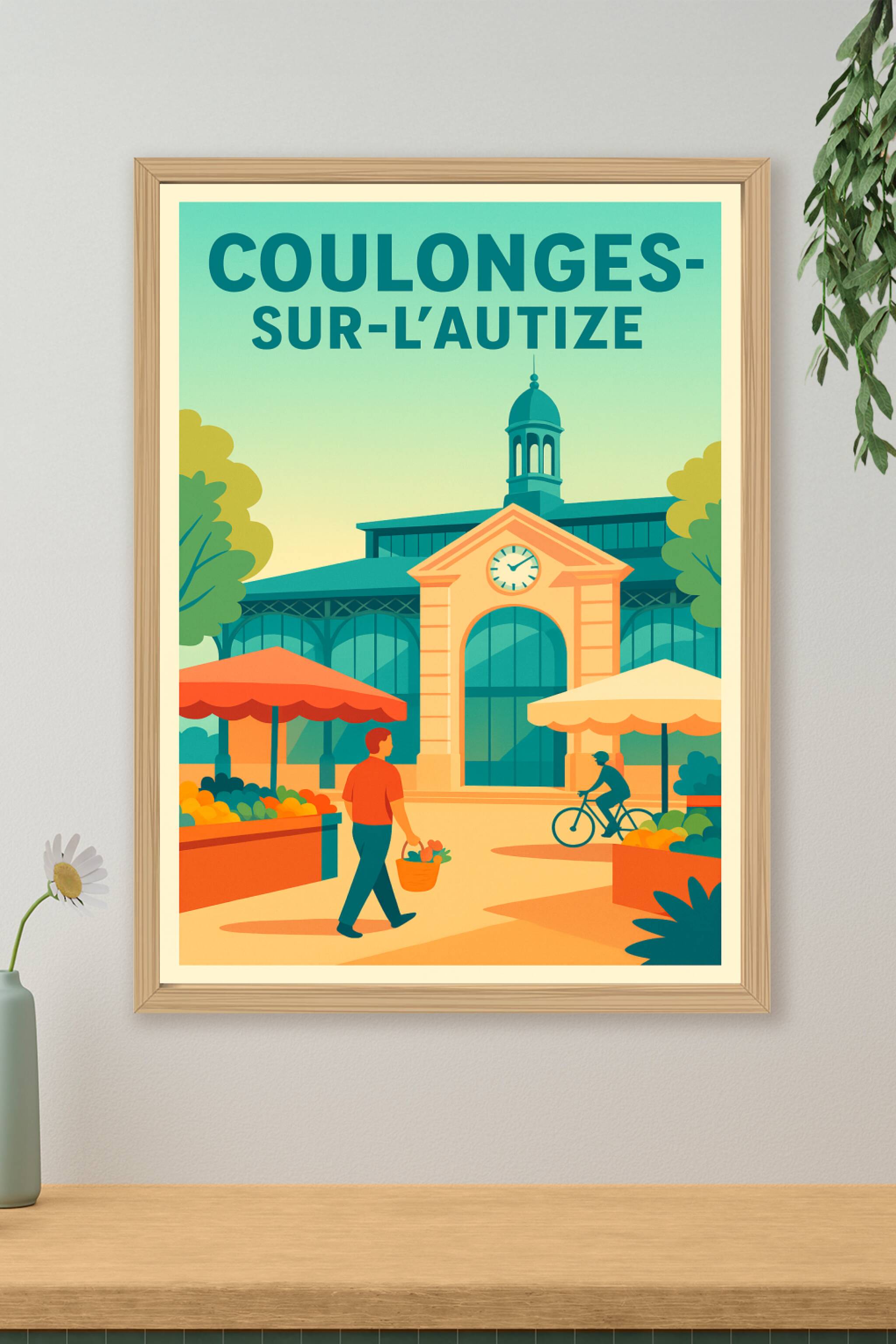 Affiche de Coulonges-sur-l'Autize – L'élégance du marché au cœur de la ville