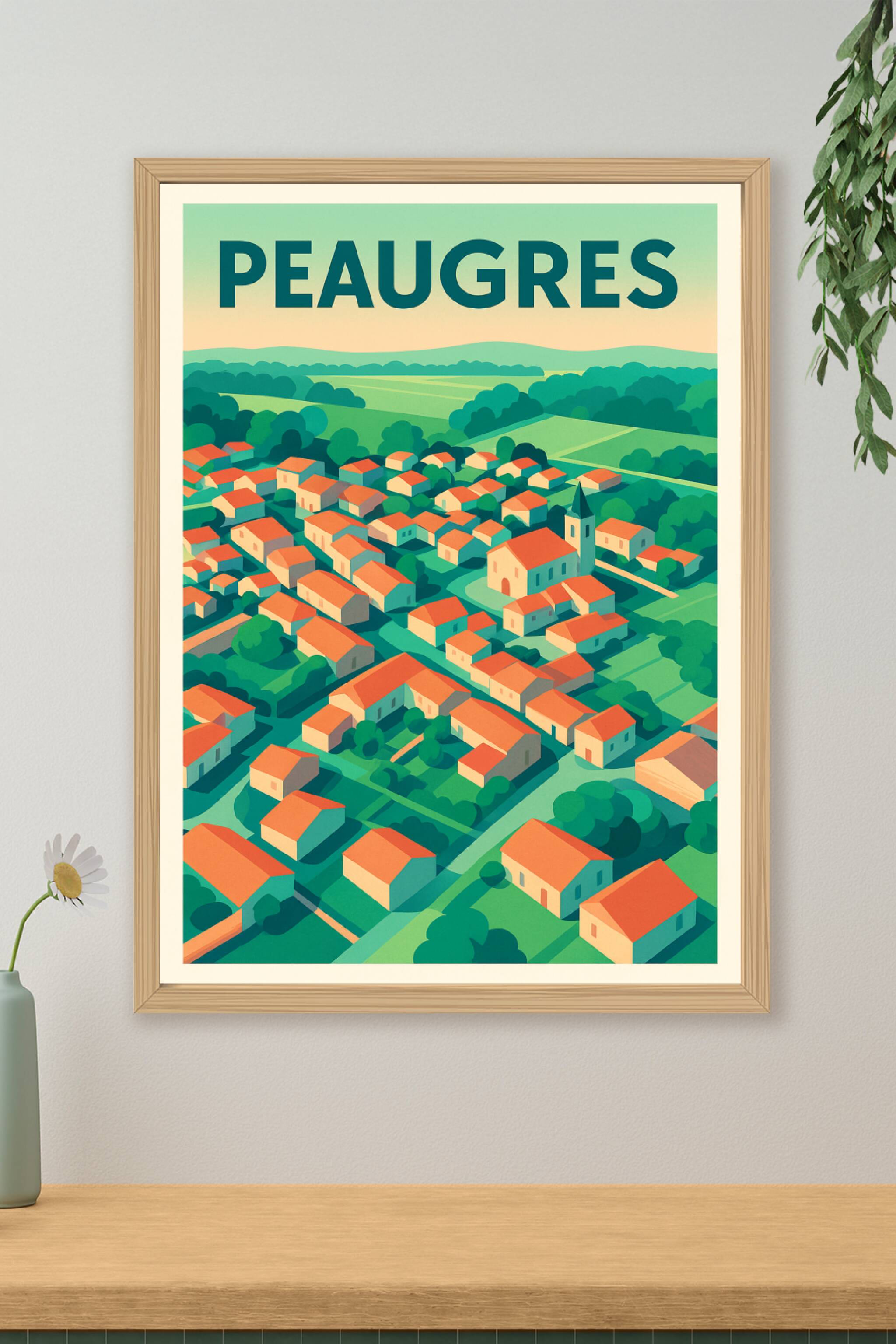 Affiche de Peaugres - L'essence paisible d'un village authentique