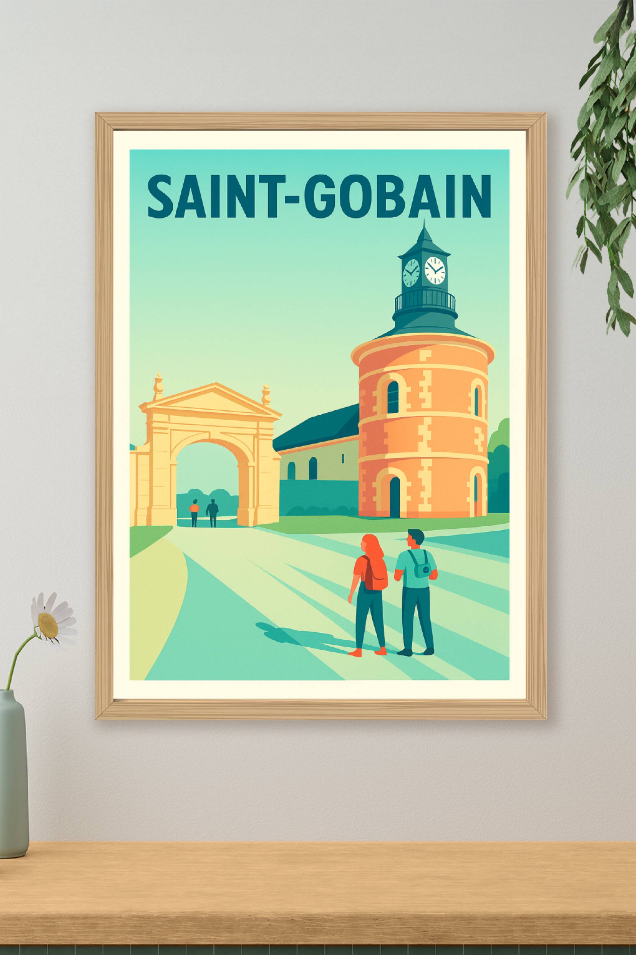Affiche de Saint-Gobain - L'élégance historique au cœur de la nature