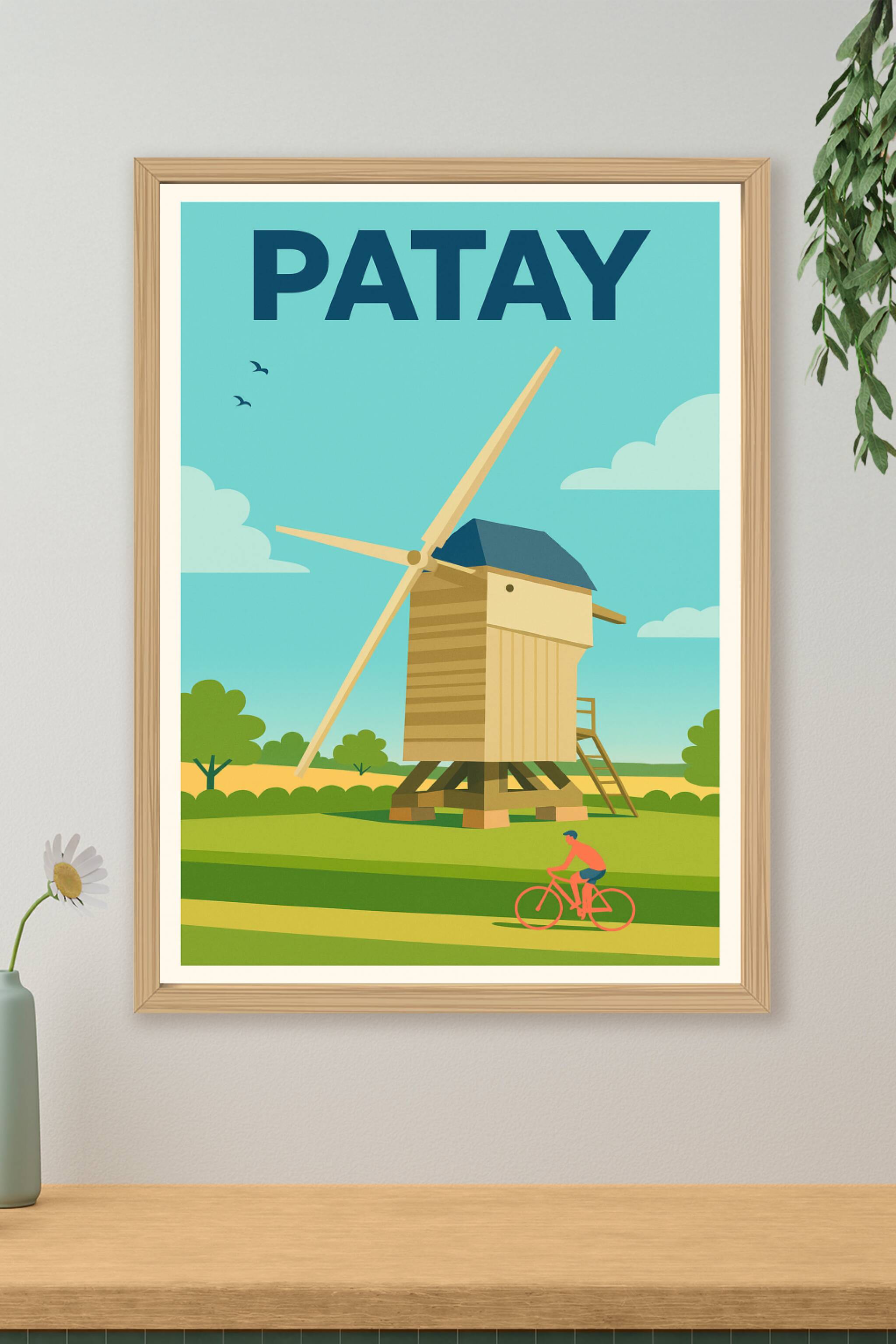 Affiche de Patay - Le moulin emblématique au cœur de la campagne