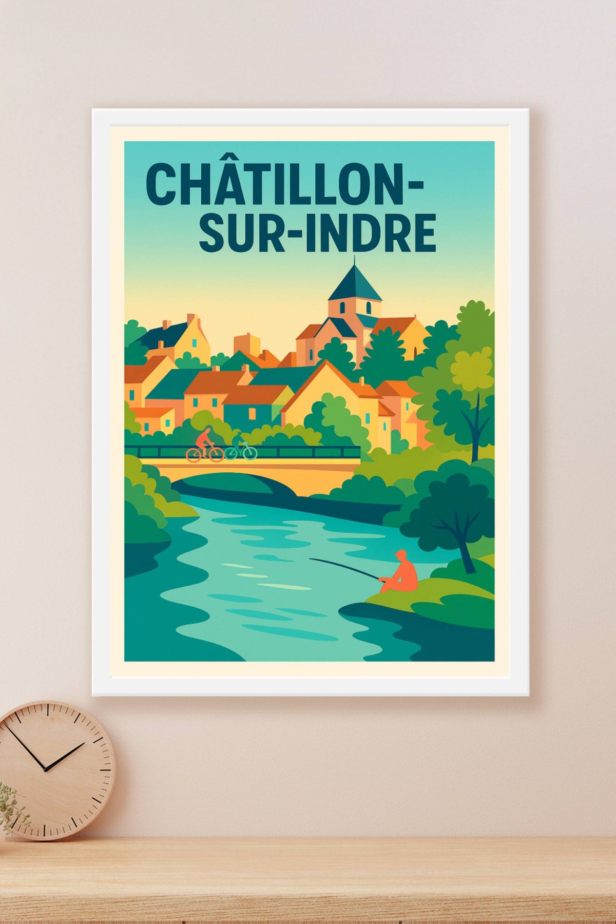 Affiche de Châtillon-sur-Indre - Tranquillité au bord de l'Indre