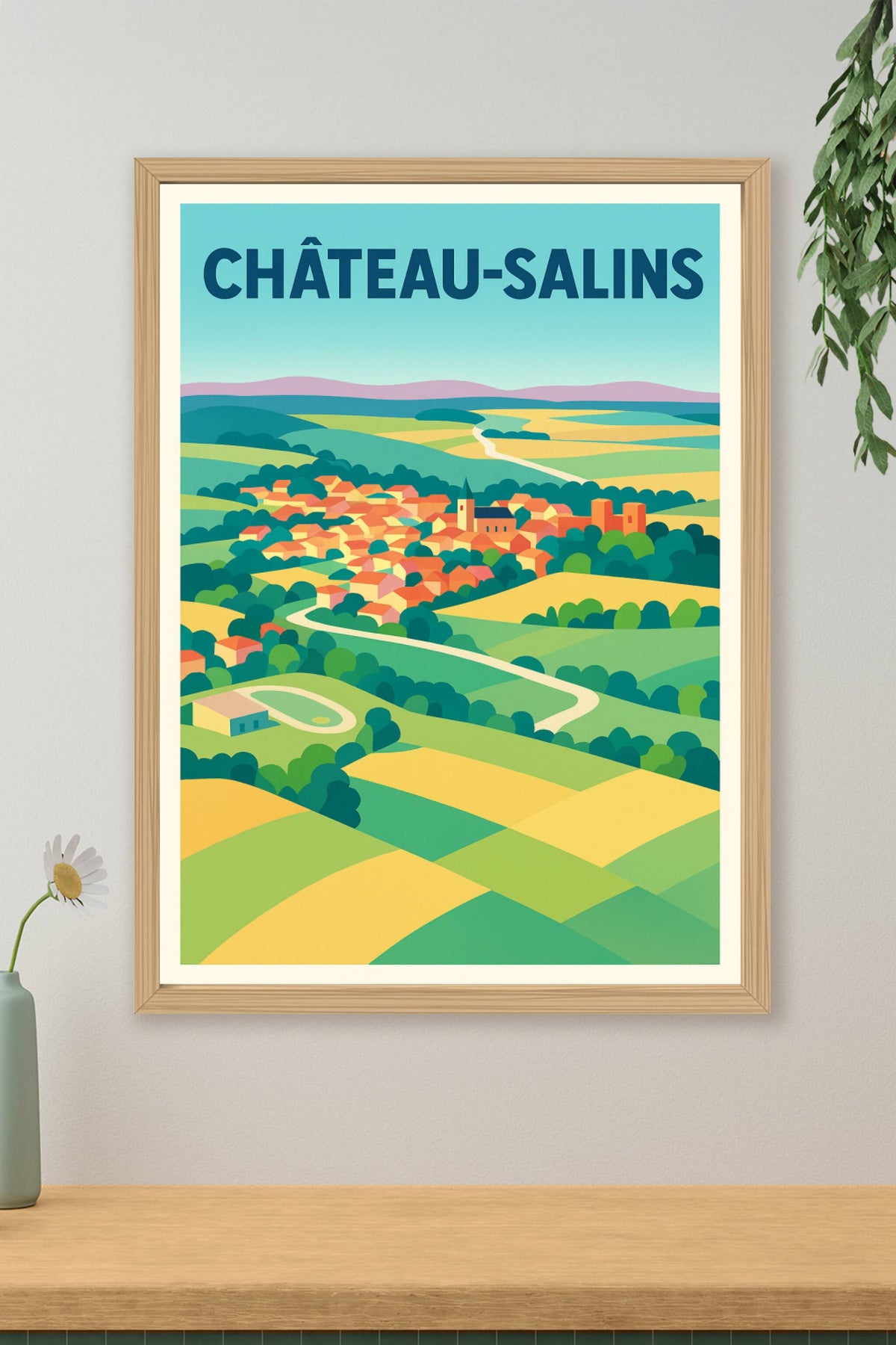 Affiche de Château-Salins - Charme champêtre et couleurs vibrantes