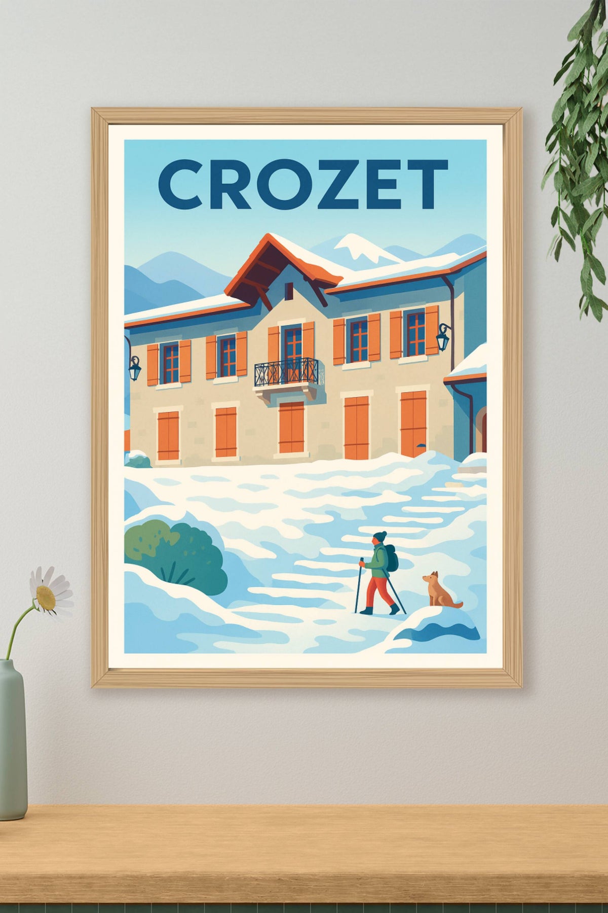 Affiche de Crozet - Charme hivernal au pied des montagnes