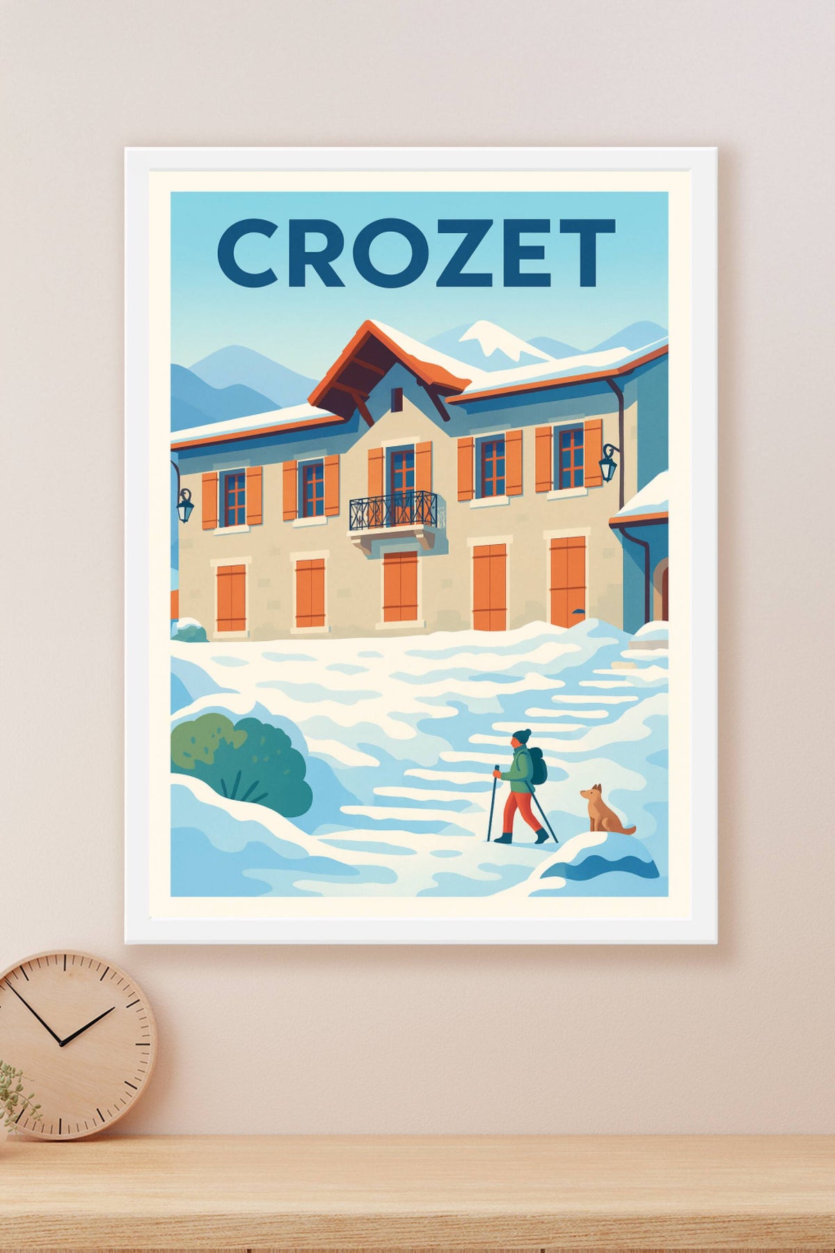 Affiche de Crozet - Charme hivernal au pied des montagnes