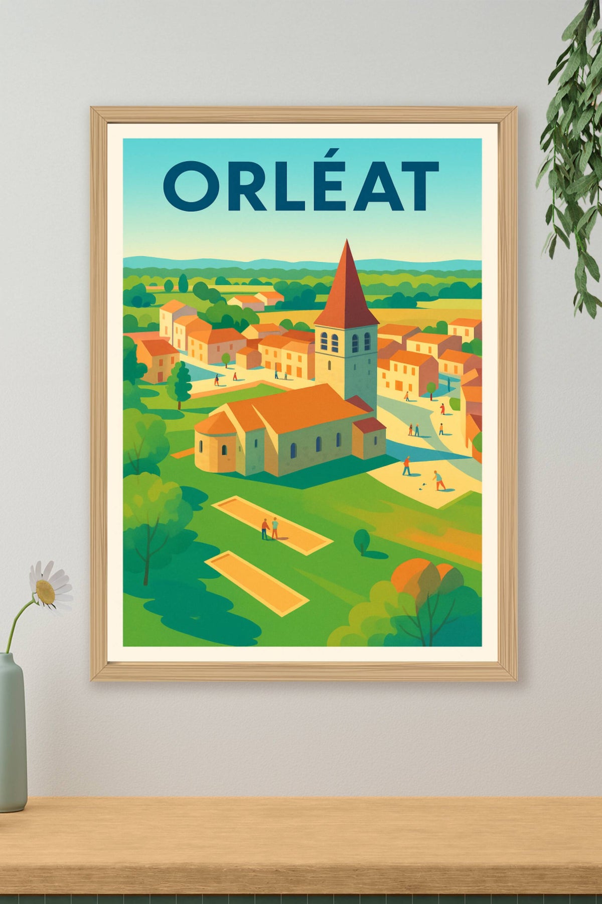 Affiche de Orléat - Une vue paisible au cœur du village