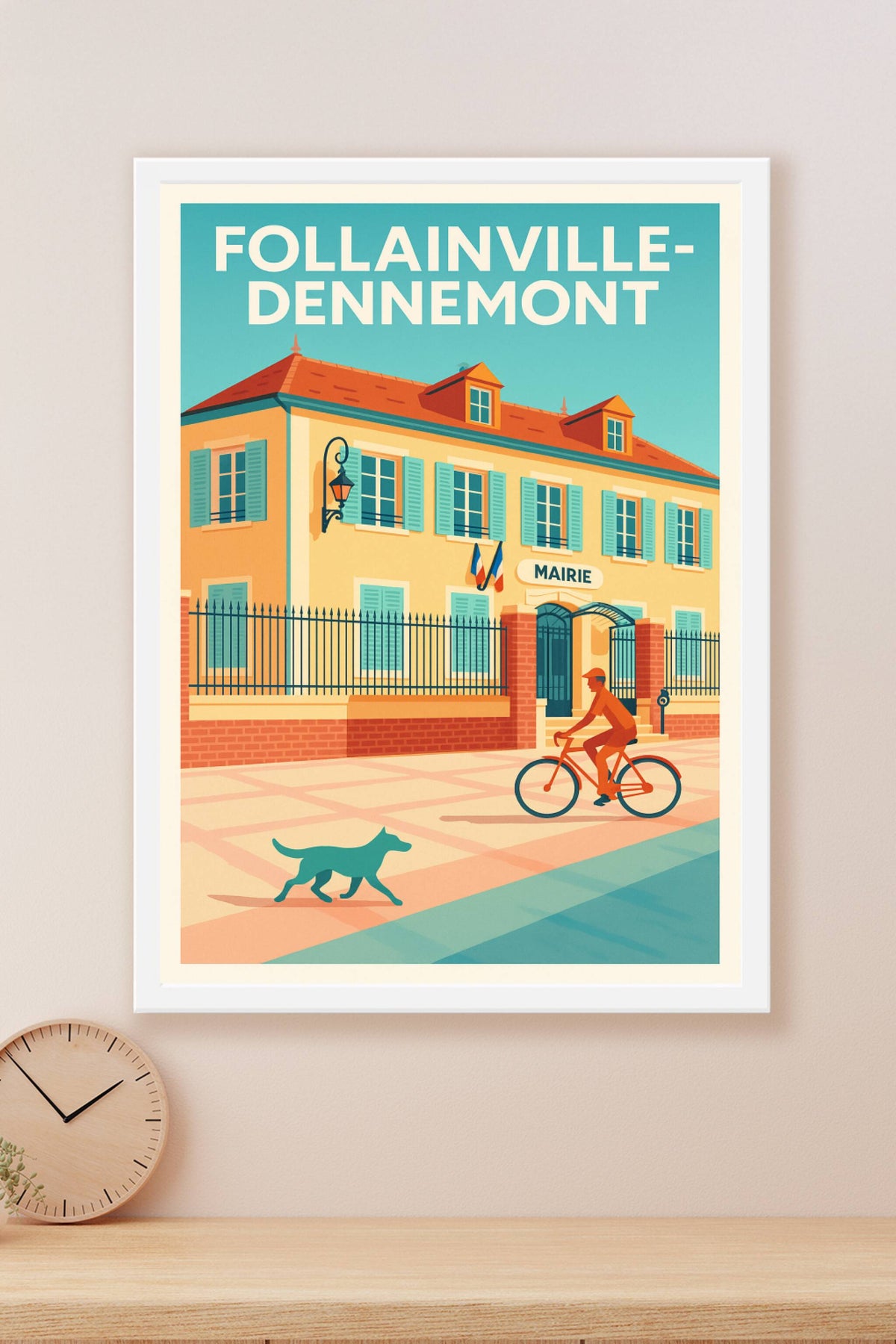 Affiche de Follainville-Dennemont - Vue paisible sur la mairie