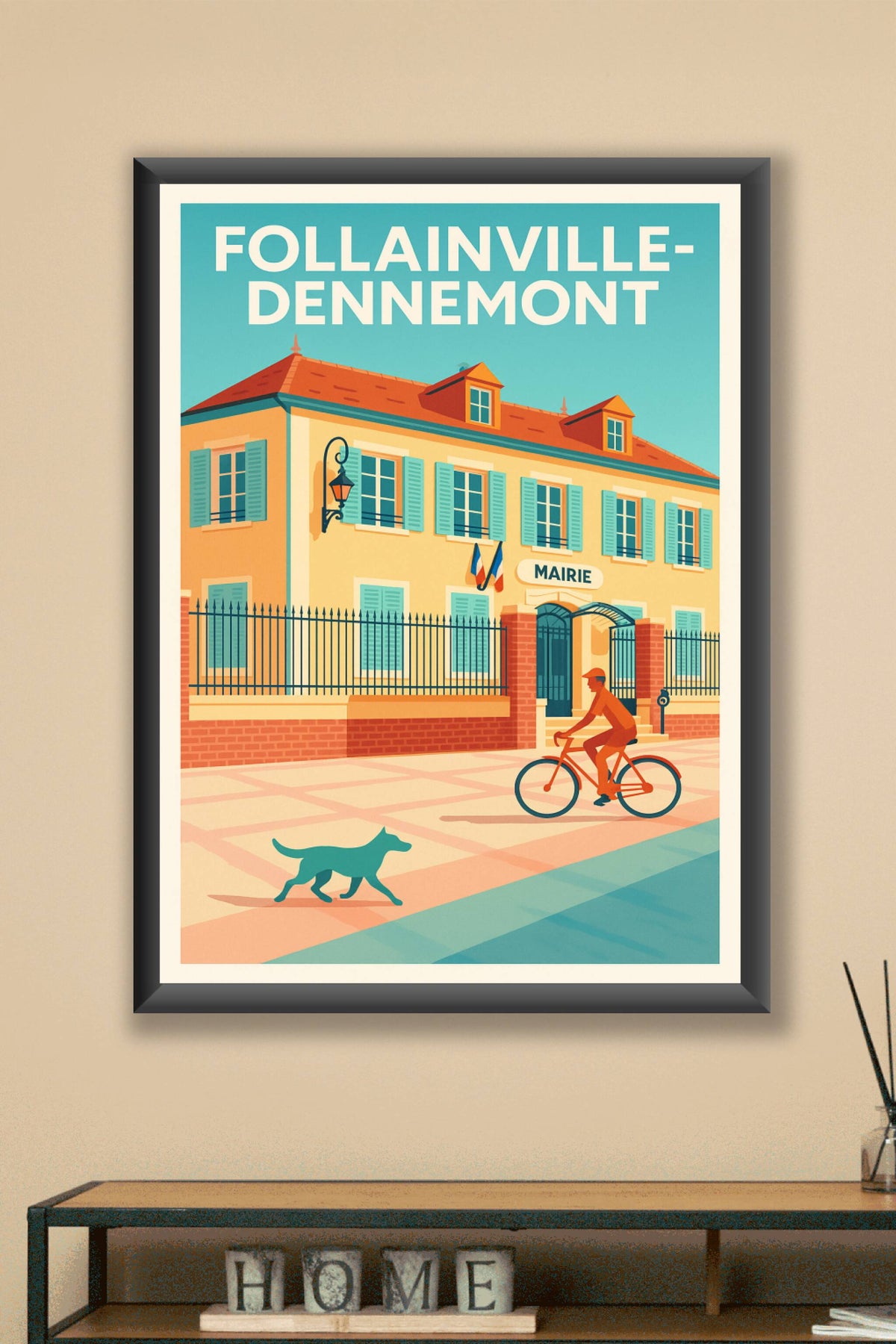 Affiche de Follainville-Dennemont - Vue paisible sur la mairie
