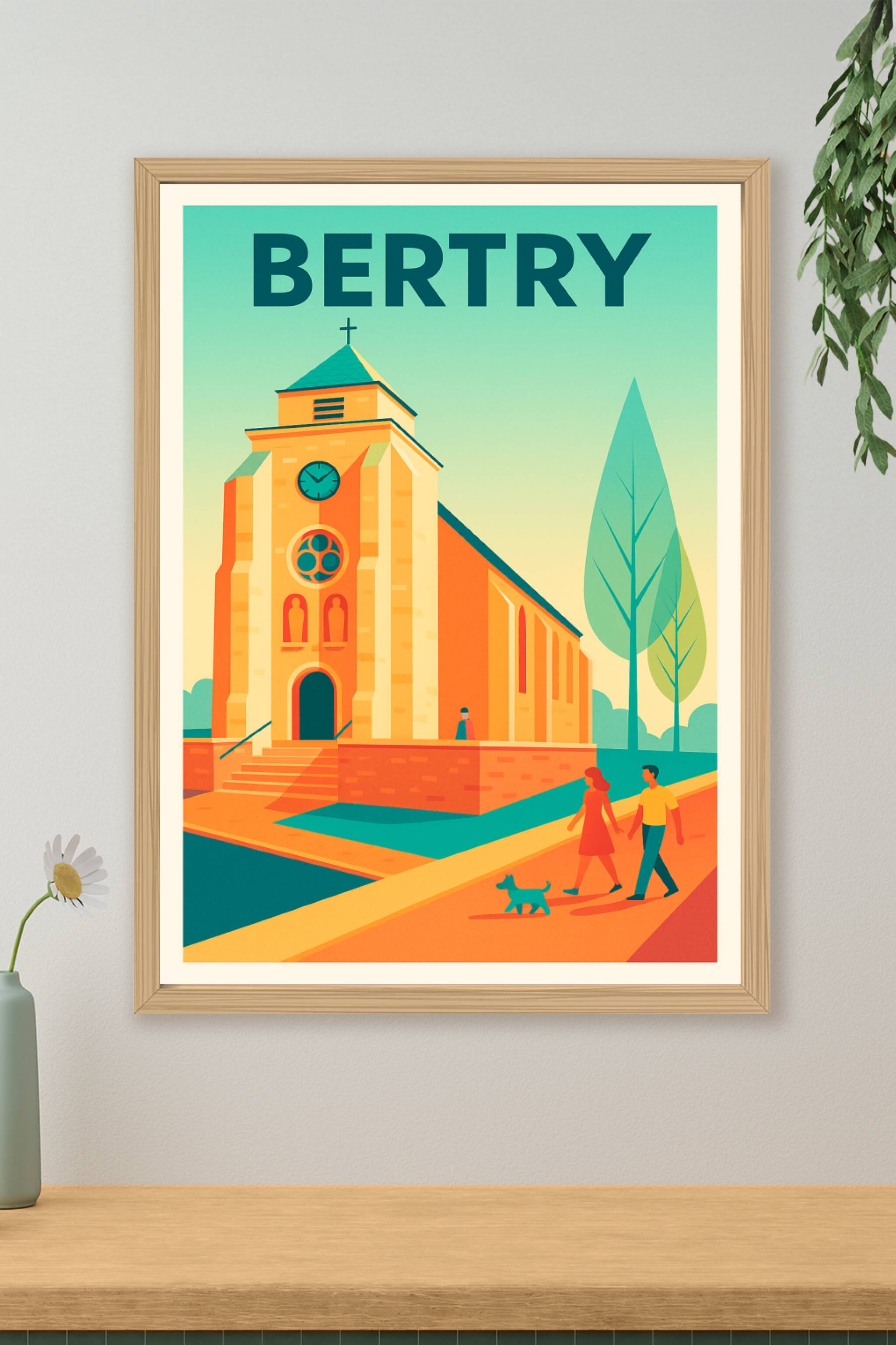 Affiche de Bertry - L'élégance paisible de son église iconique